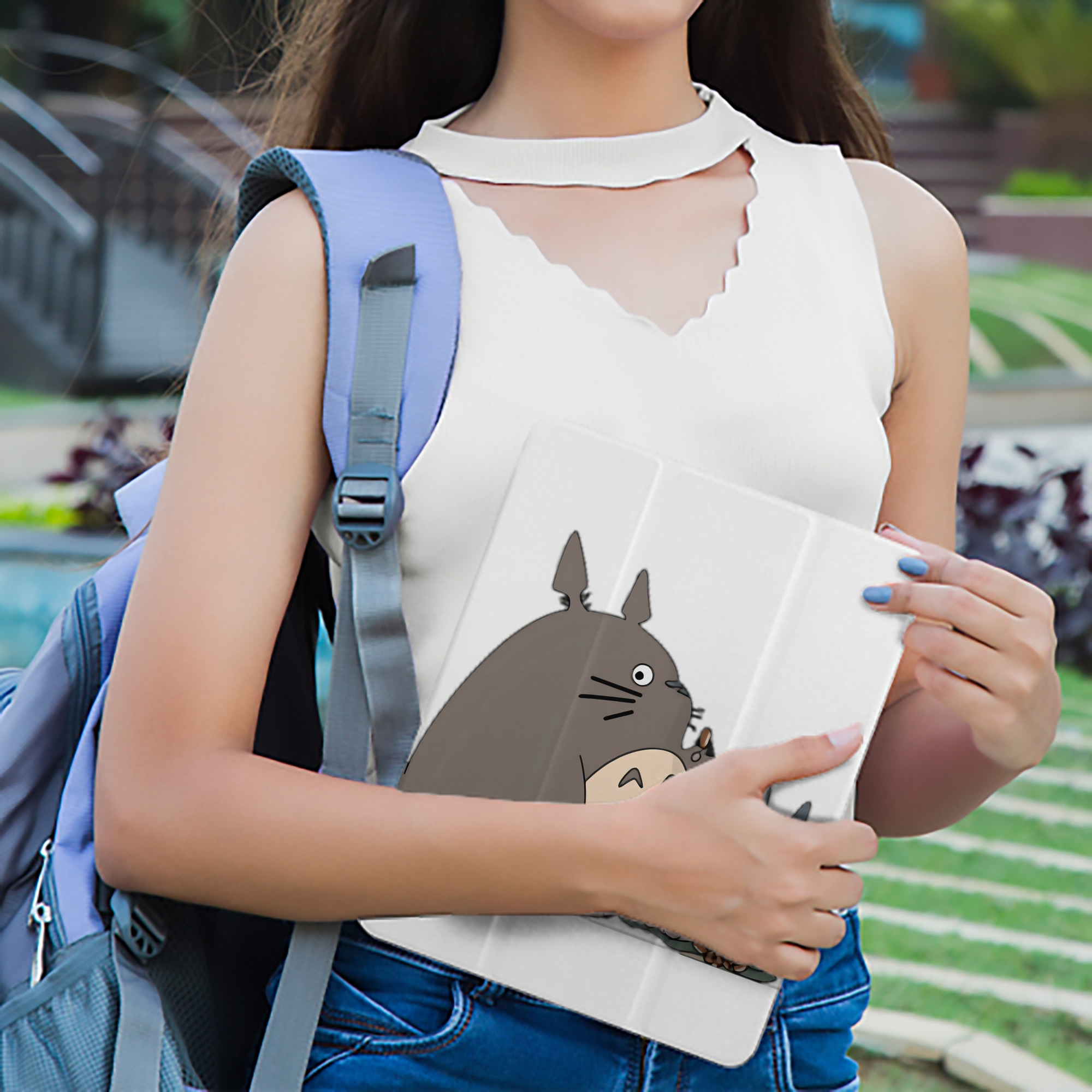 となりのトトロ 草壁メイ 草壁サツキ My Neighbor Totoro Satsuki Kusakabe Mei Kusakabe IPad ケース ペン収納付き 三つ折りスタンド PUレザー×シリコン 対応機種9.5/10.5/10.9インチ