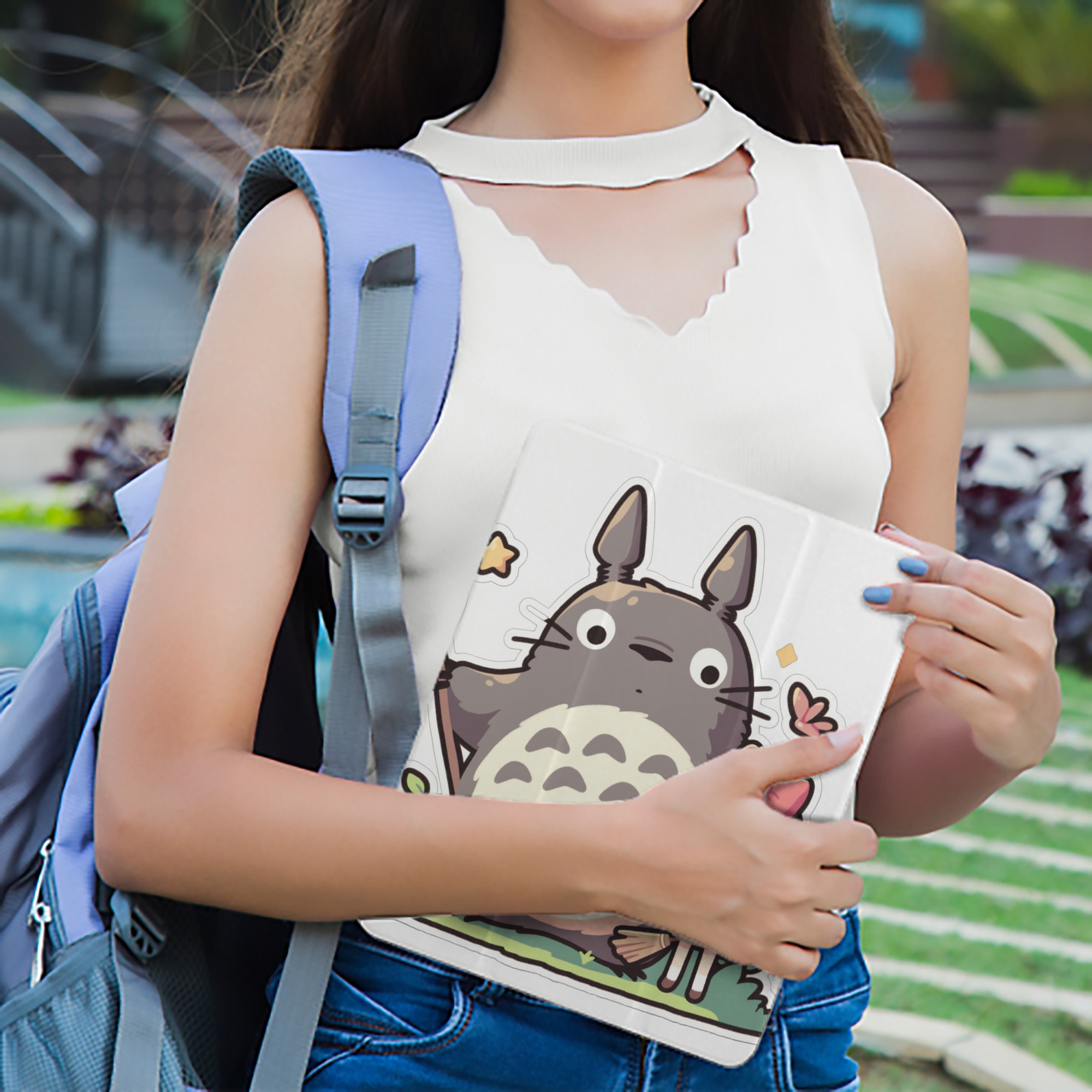 となりのトトロ 草壁メイ 草壁サツキ My Neighbor Totoro Satsuki Kusakabe Mei Kusakabe IPad ケース ペン収納付き 三つ折りスタンド PUレザー×シリコン 対応機種9.5/10.5/10.9インチ