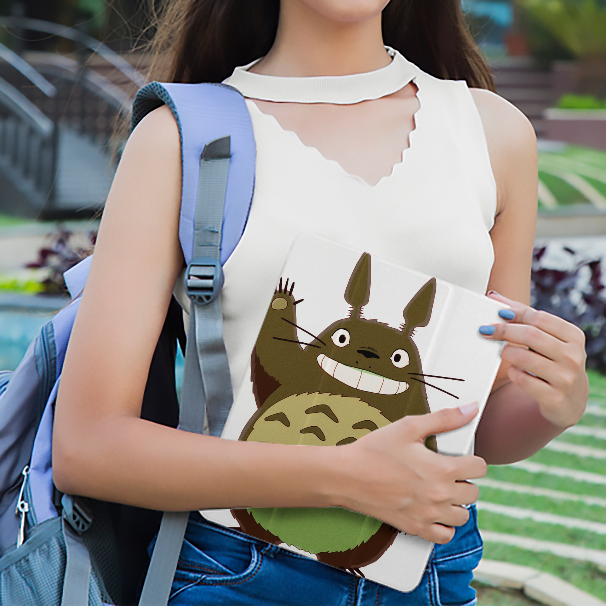 となりのトトロ 草壁メイ 草壁サツキ My Neighbor Totoro Satsuki Kusakabe Mei Kusakabe IPad ケース ペン収納付き 三つ折りスタンド PUレザー×シリコン 対応機種9.5/10.5/10.9インチ