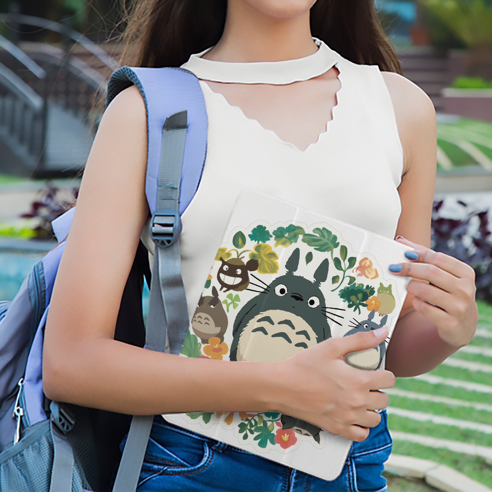 となりのトトロ 草壁メイ 草壁サツキ My Neighbor Totoro Satsuki Kusakabe Mei Kusakabe IPad ケース ペン収納付き 三つ折りスタンド PUレザー×シリコン 対応機種9.5/10.5/10.9インチ