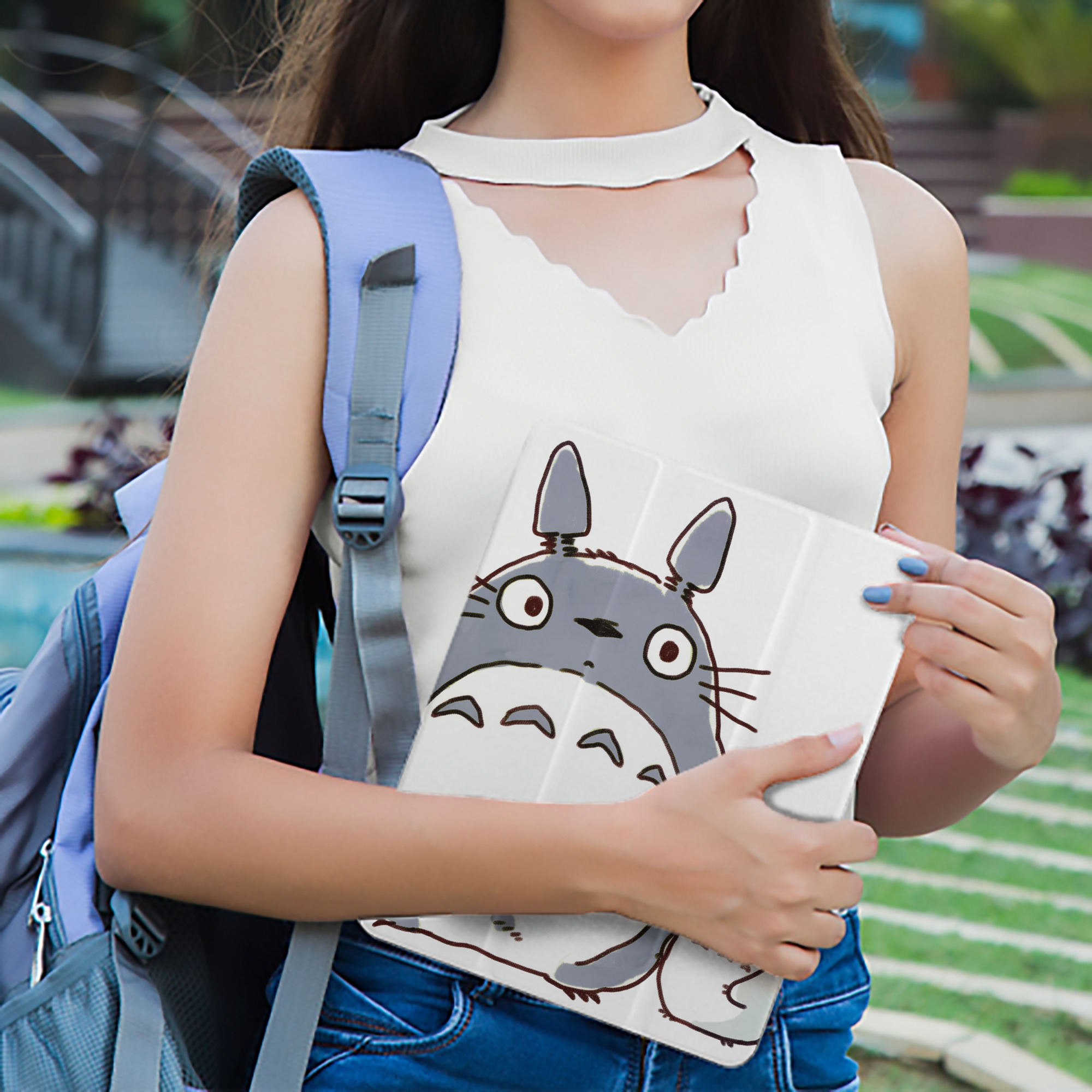 となりのトトロ 草壁メイ 草壁サツキ My Neighbor Totoro Satsuki Kusakabe Mei Kusakabe IPad ケース ペン収納付き 三つ折りスタンド PUレザー×シリコン 対応機種9.5/10.5/10.9インチ