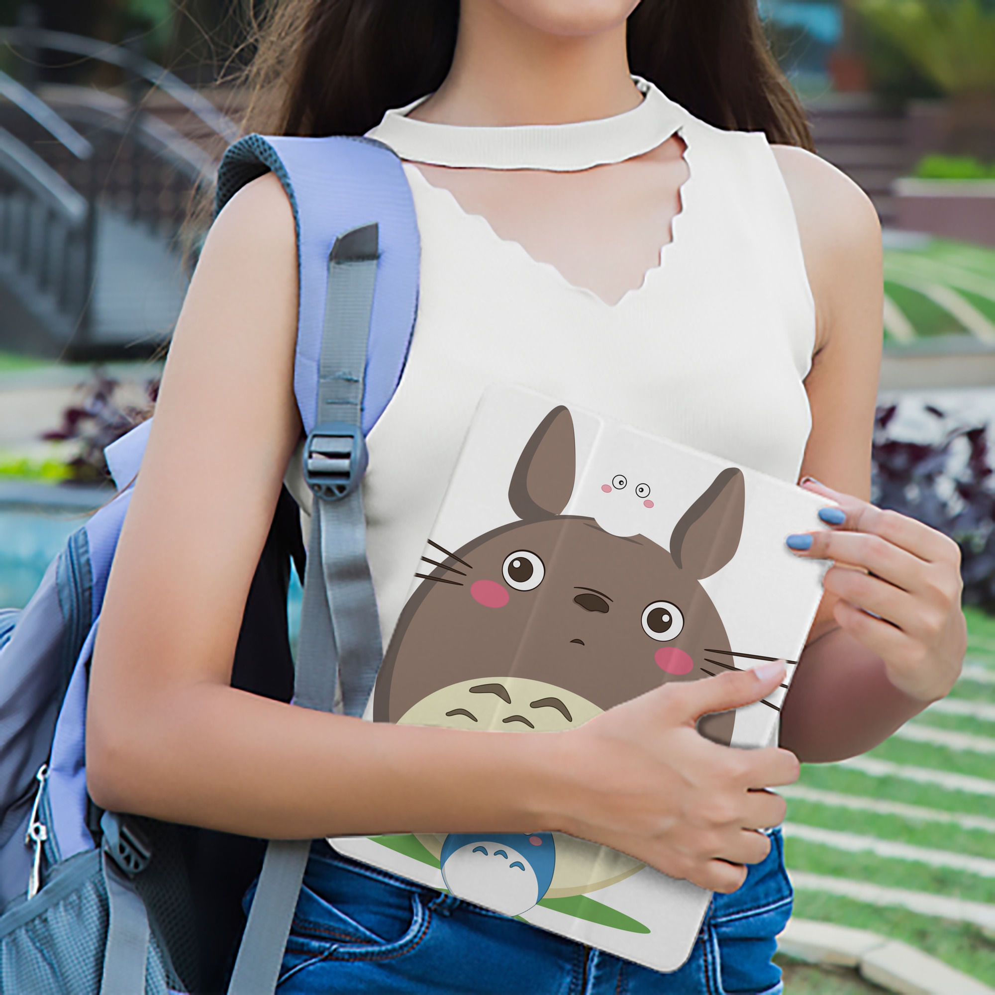 となりのトトロ 草壁メイ 草壁サツキ My Neighbor Totoro Satsuki Kusakabe Mei Kusakabe IPad ケース ペン収納付き 三つ折りスタンド PUレザー×シリコン 対応機種9.5/10.5/10.9インチ