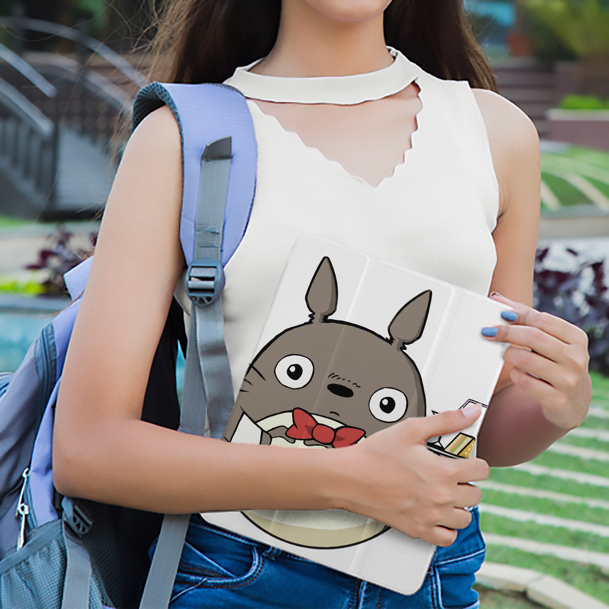 となりのトトロ 草壁メイ 草壁サツキ My Neighbor Totoro Satsuki Kusakabe Mei Kusakabe IPad ケース ペン収納付き 三つ折りスタンド PUレザー×シリコン 対応機種9.5/10.5/10.9インチ