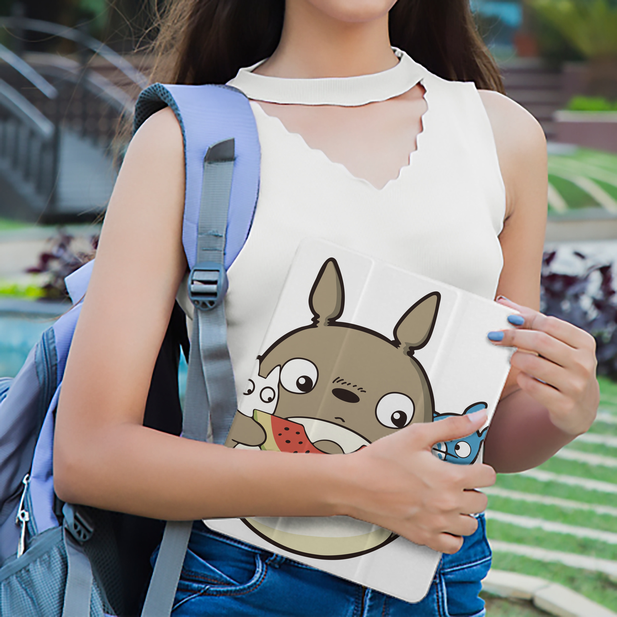 となりのトトロ 草壁メイ 草壁サツキ My Neighbor Totoro Satsuki Kusakabe Mei Kusakabe IPad ケース ペン収納付き 三つ折りスタンド PUレザー×シリコン 対応機種9.5/10.5/10.9インチ