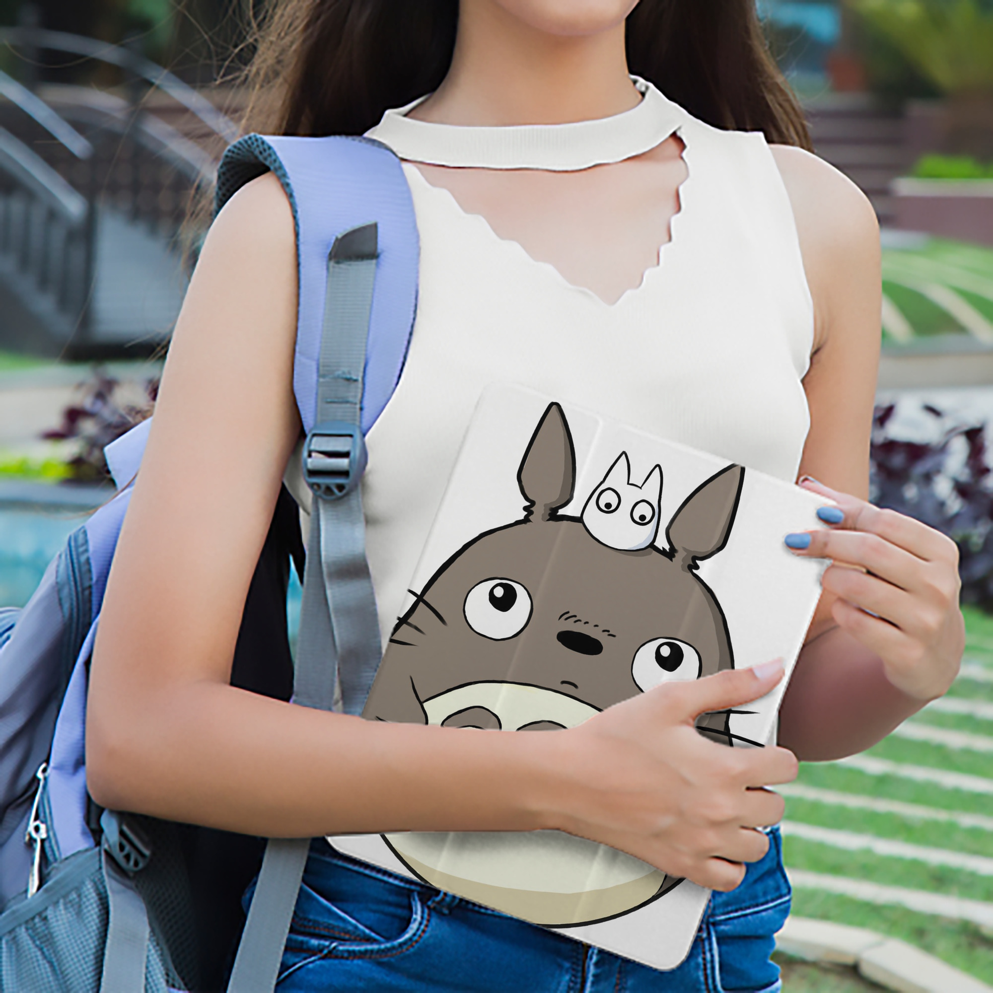 となりのトトロ 草壁メイ 草壁サツキ My Neighbor Totoro Satsuki Kusakabe Mei Kusakabe IPad ケース ペン収納付き 三つ折りスタンド PUレザー×シリコン 対応機種9.5/10.5/10.9インチ