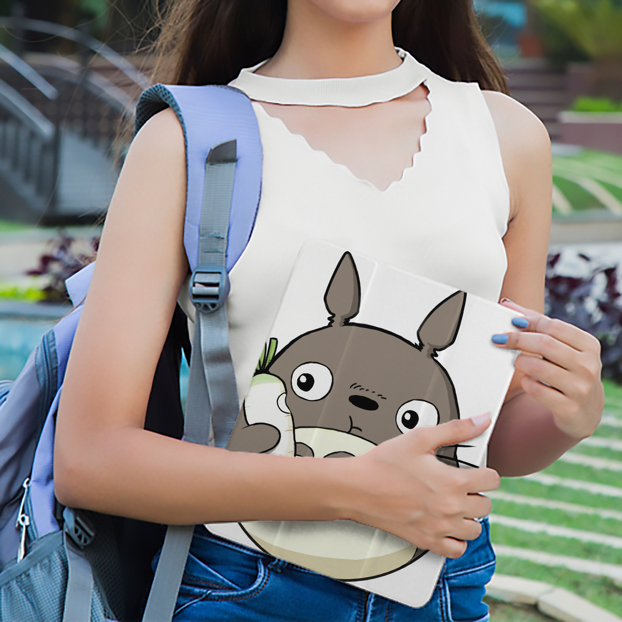 となりのトトロ 草壁メイ 草壁サツキ My Neighbor Totoro Satsuki Kusakabe Mei Kusakabe IPad ケース ペン収納付き 三つ折りスタンド PUレザー×シリコン 対応機種9.5/10.5/10.9インチ