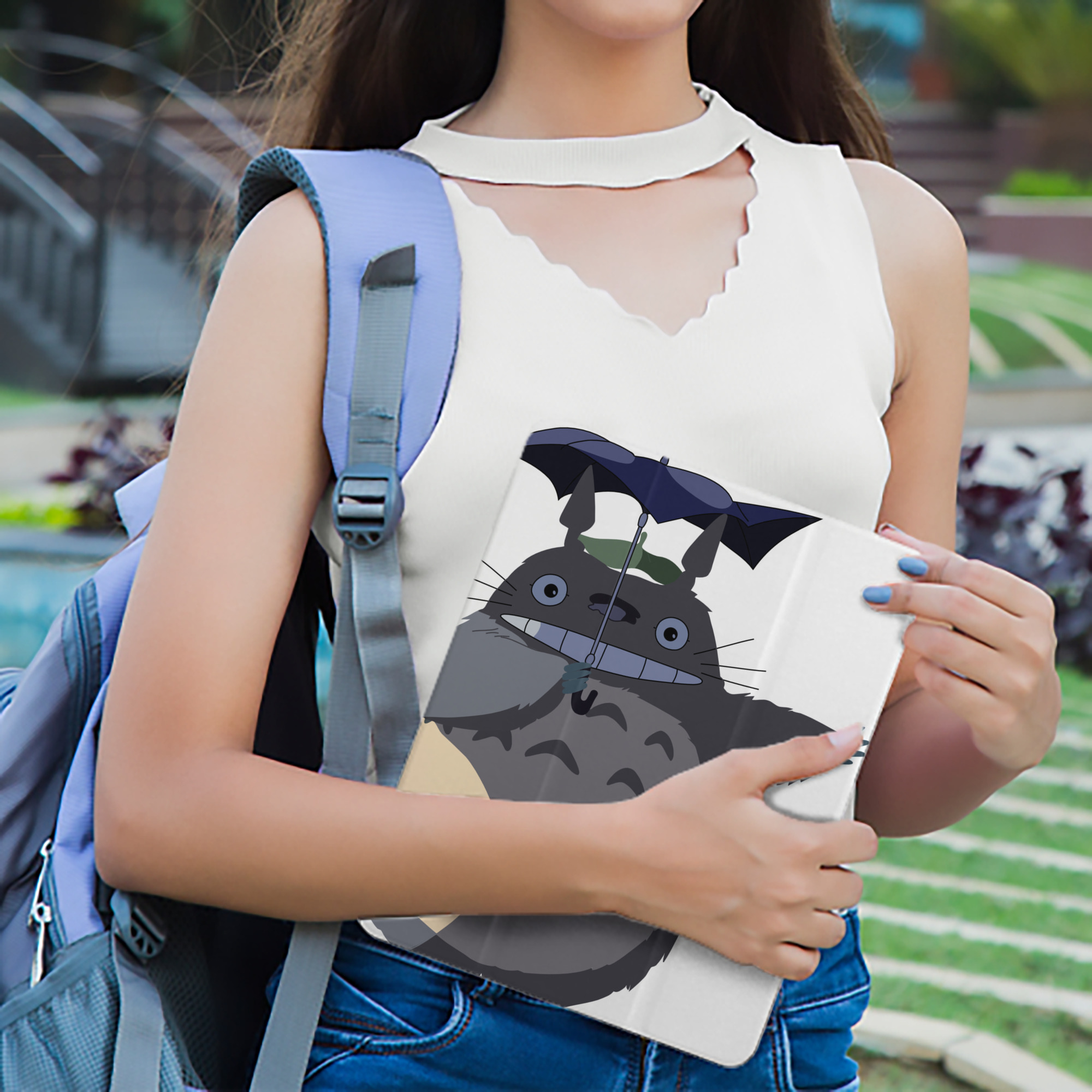 となりのトトロ 草壁メイ 草壁サツキ My Neighbor Totoro Satsuki Kusakabe Mei Kusakabe IPad ケース ペン収納付き 三つ折りスタンド PUレザー×シリコン 対応機種9.5/10.5/10.9インチ