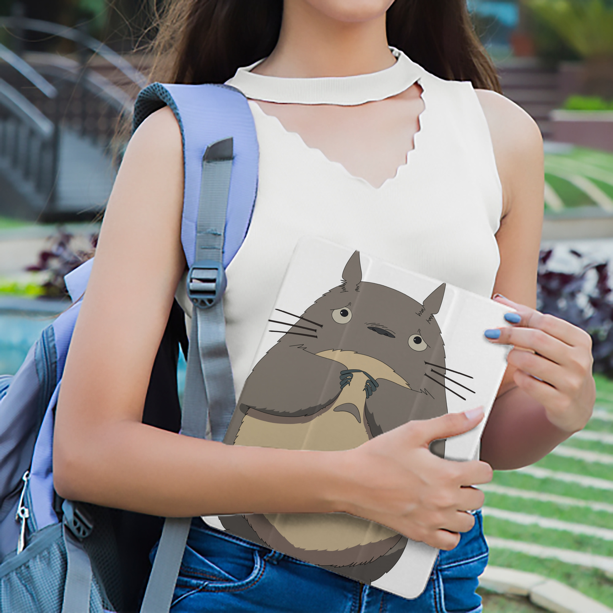 となりのトトロ 草壁メイ 草壁サツキ My Neighbor Totoro Satsuki Kusakabe Mei Kusakabe IPad ケース ペン収納付き 三つ折りスタンド PUレザー×シリコン 対応機種9.5/10.5/10.9インチ