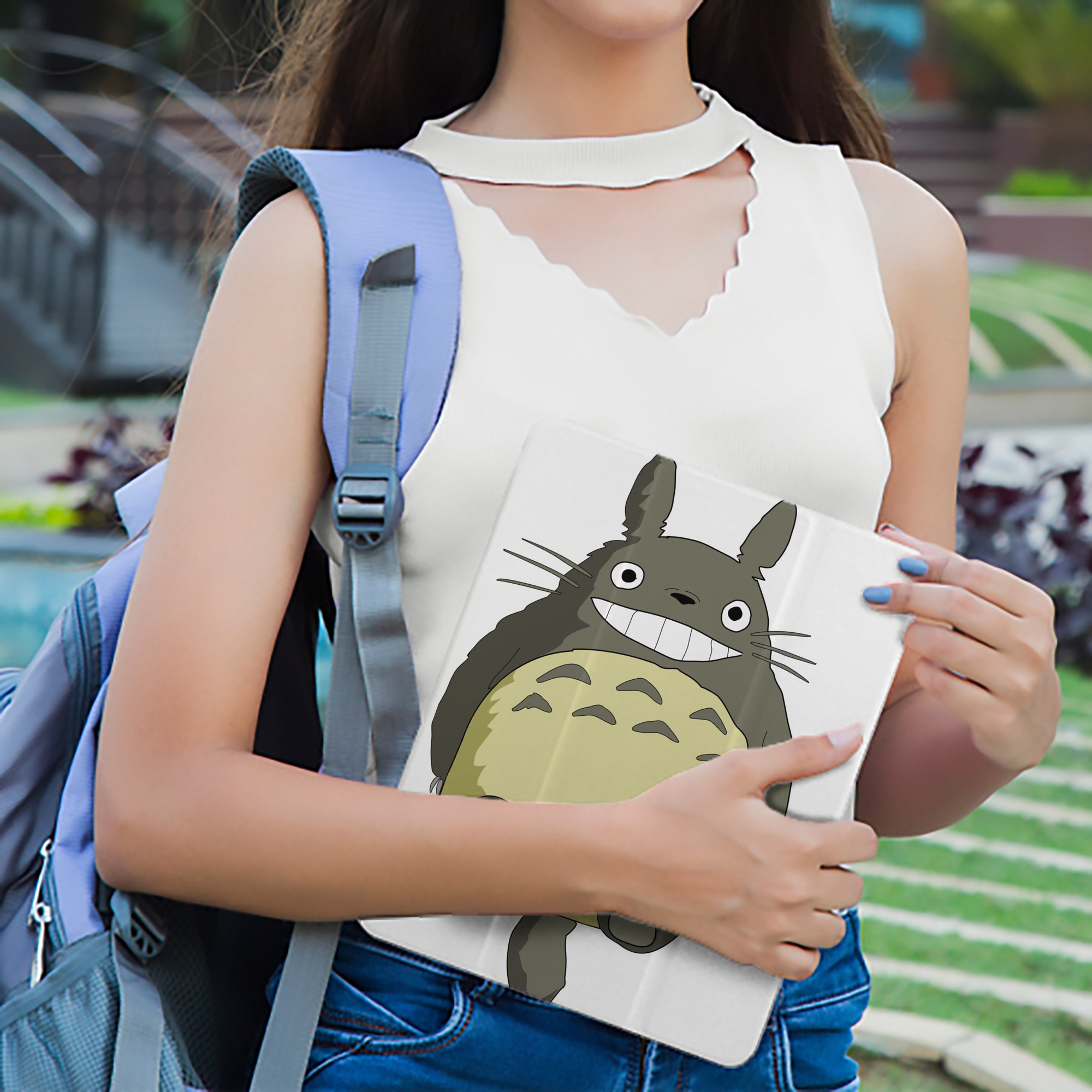 となりのトトロ 草壁メイ 草壁サツキ My Neighbor Totoro Satsuki Kusakabe Mei Kusakabe IPad ケース ペン収納付き 三つ折りスタンド PUレザー×シリコン 対応機種9.5/10.5/10.9インチ