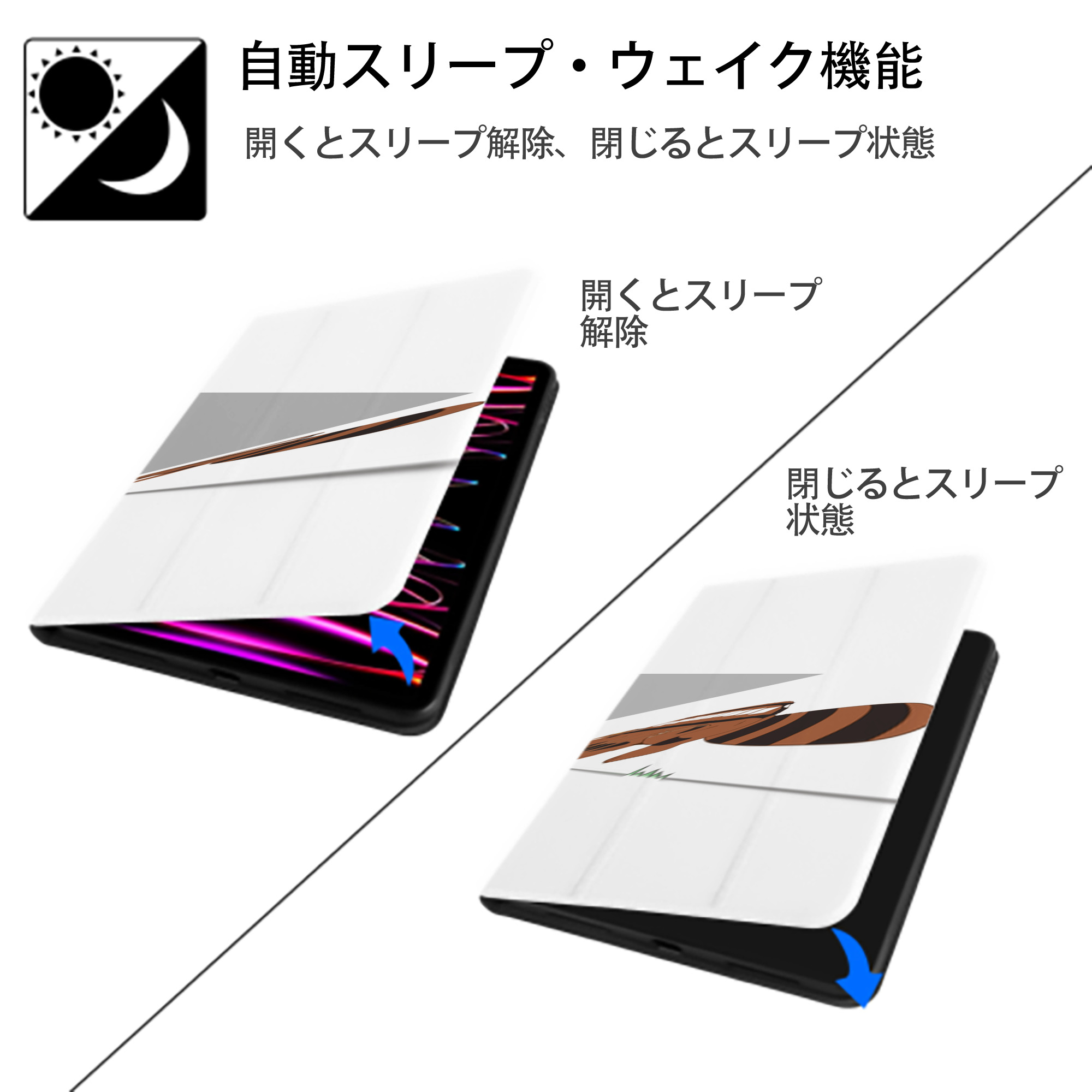 となりのトトロ 草壁メイ 草壁サツキ My Neighbor Totoro Satsuki Kusakabe Mei Kusakabe IPad ケース ペン収納付き 三つ折りスタンド PUレザー×シリコン 対応機種9.5/10.5/10.9インチ