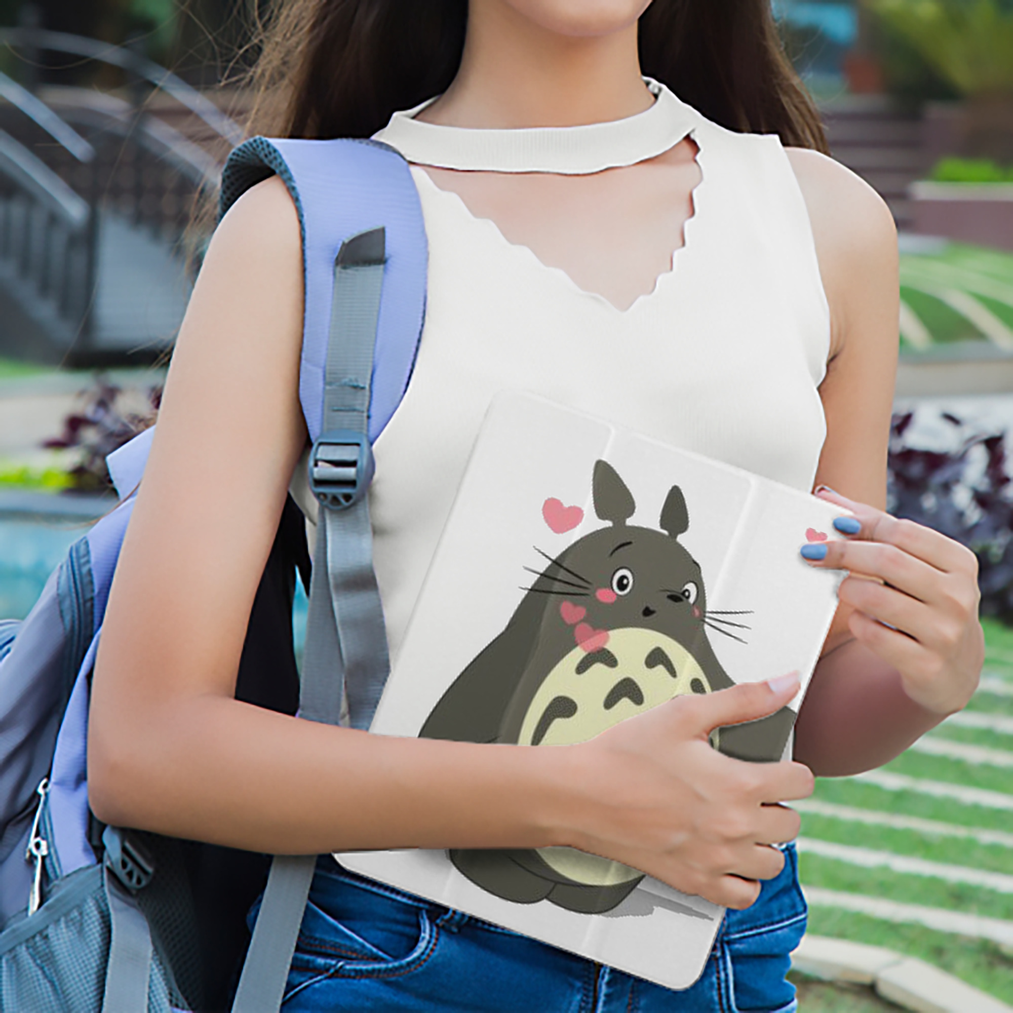 となりのトトロ 草壁メイ 草壁サツキ My Neighbor Totoro Satsuki Kusakabe Mei Kusakabe IPad ケース ペン収納付き 三つ折りスタンド PUレザー×シリコン 対応機種9.5/10.5/10.9インチ