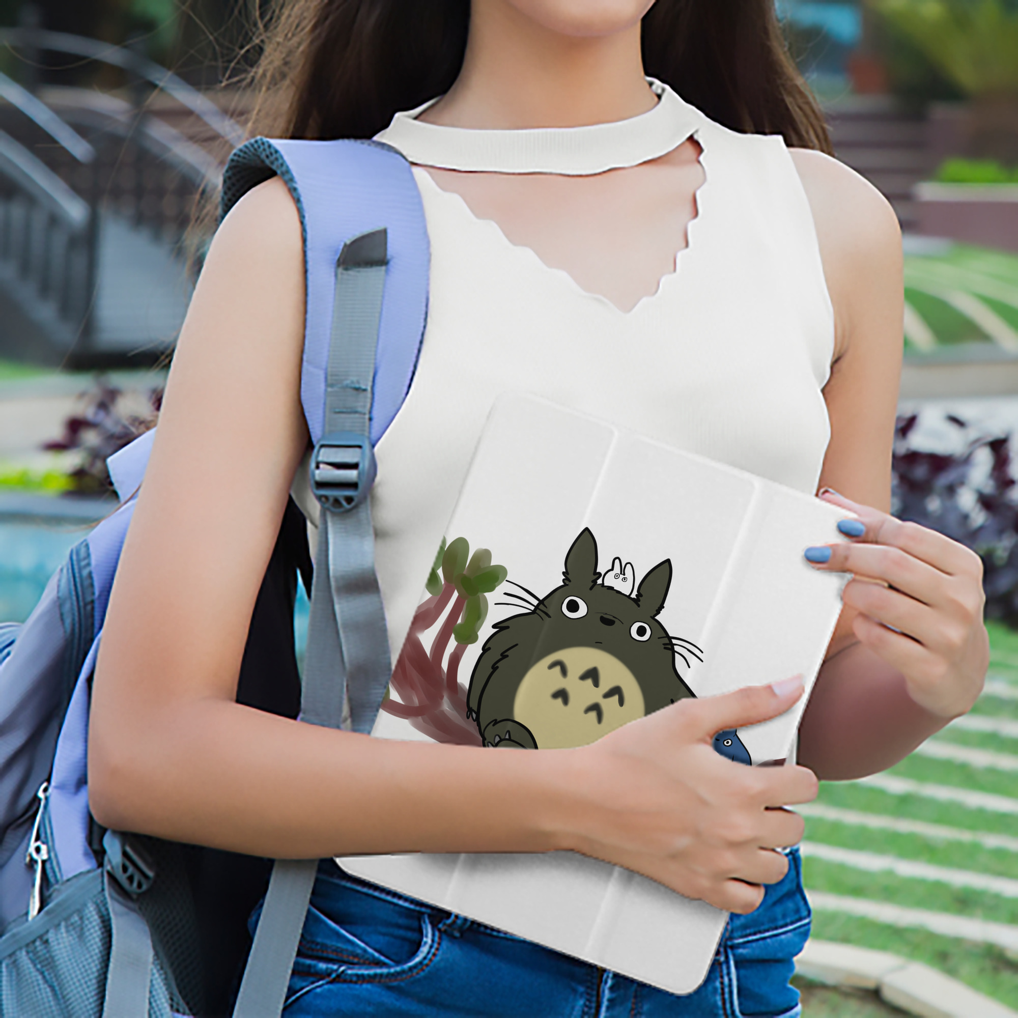 となりのトトロ 草壁メイ 草壁サツキ My Neighbor Totoro Satsuki Kusakabe Mei Kusakabe IPad ケース ペン収納付き 三つ折りスタンド PUレザー×シリコン 対応機種9.5/10.5/10.9インチ