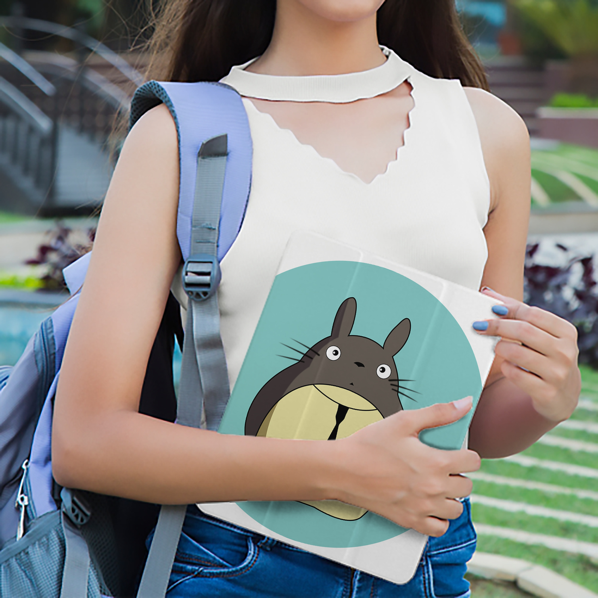 となりのトトロ 草壁メイ 草壁サツキ My Neighbor Totoro Satsuki Kusakabe Mei Kusakabe IPad ケース ペン収納付き 三つ折りスタンド PUレザー×シリコン 対応機種9.5/10.5/10.9インチ