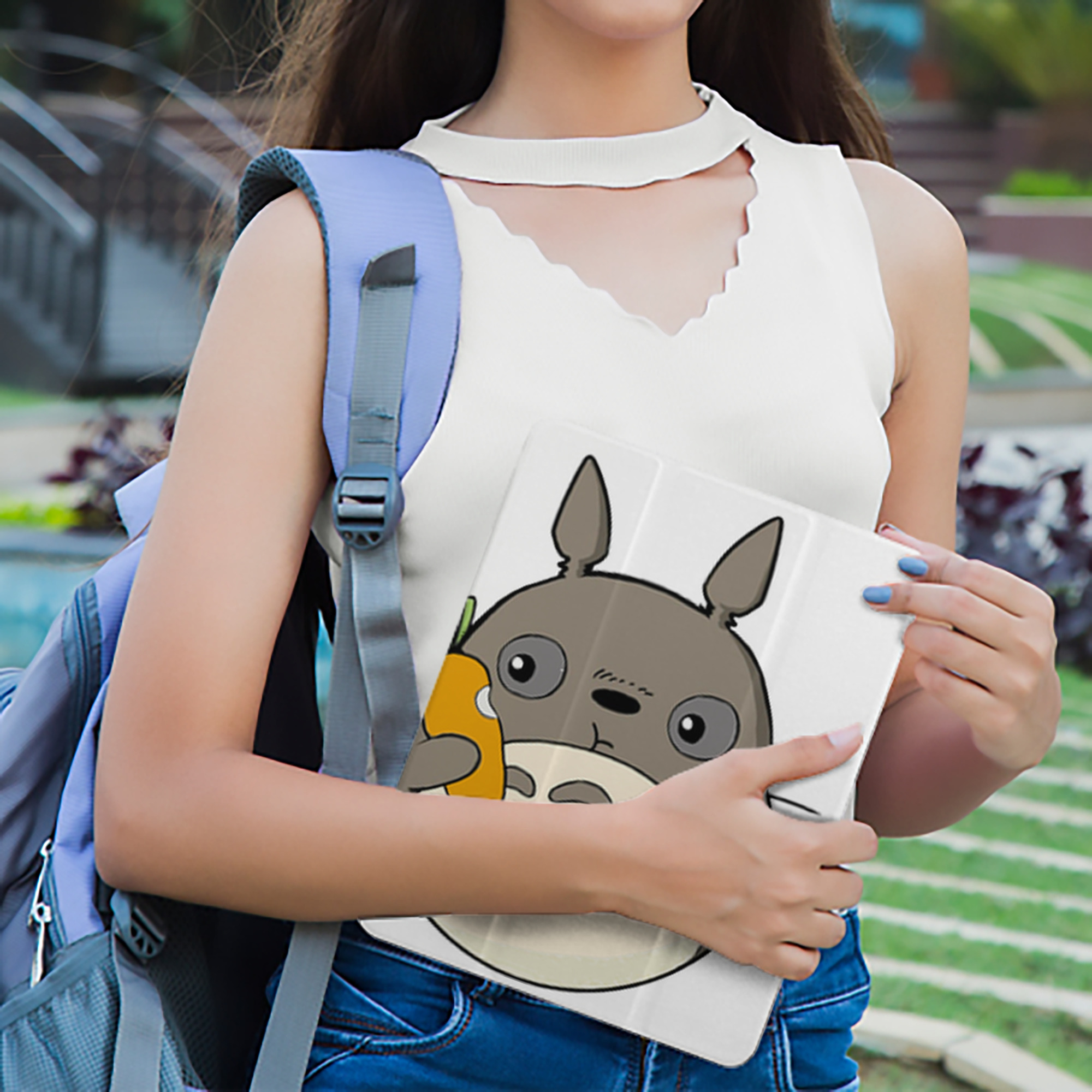 となりのトトロ 草壁メイ 草壁サツキ My Neighbor Totoro Satsuki Kusakabe Mei Kusakabe IPad ケース ペン収納付き 三つ折りスタンド PUレザー×シリコン 対応機種9.5/10.5/10.9インチ