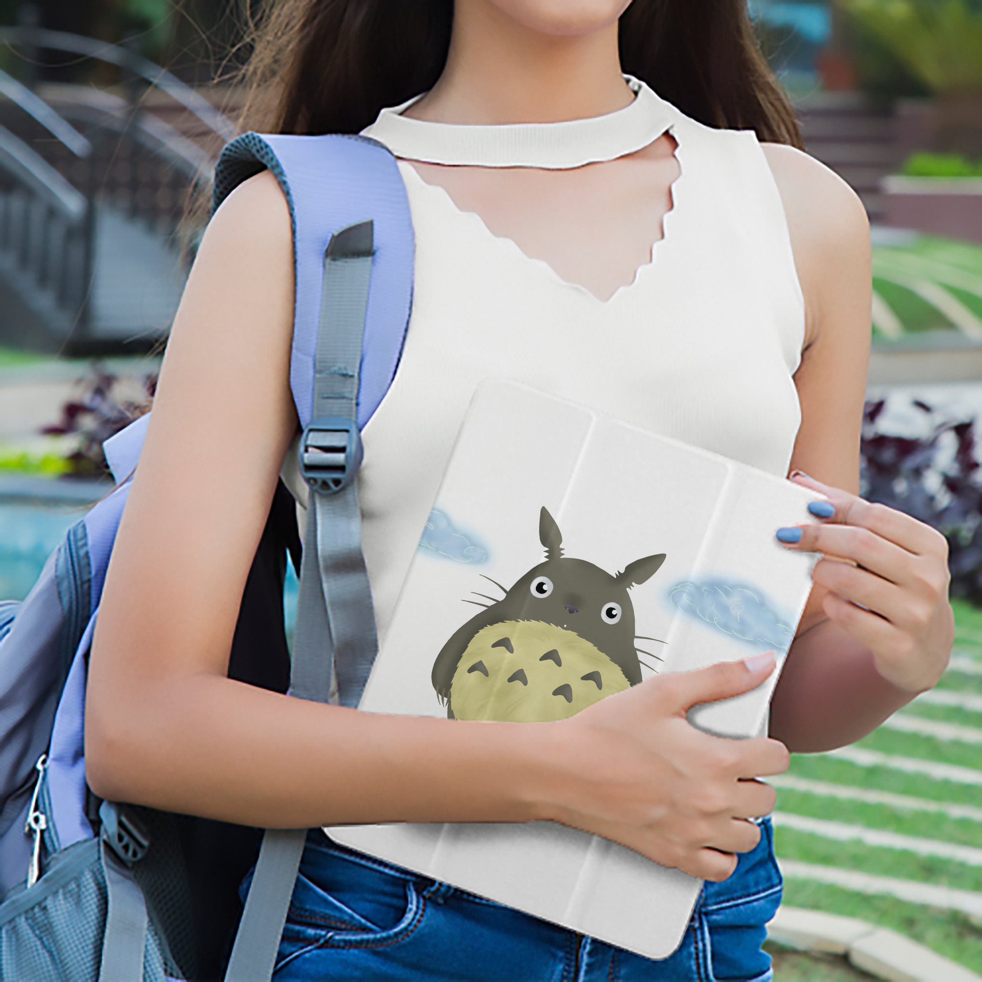 となりのトトロ 草壁メイ 草壁サツキ My Neighbor Totoro Satsuki Kusakabe Mei Kusakabe IPad ケース ペン収納付き 三つ折りスタンド PUレザー×シリコン 対応機種9.5/10.5/10.9インチ