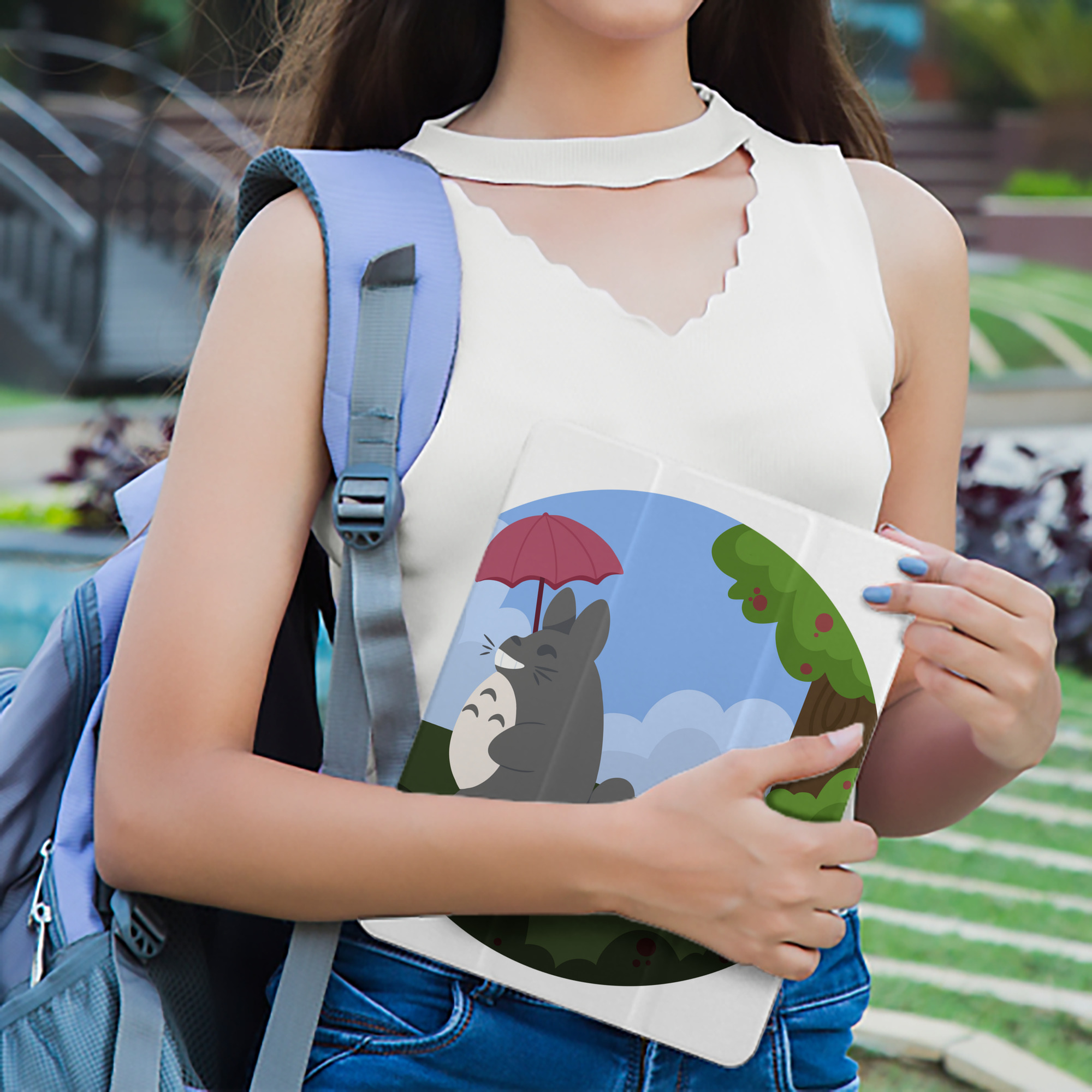となりのトトロ 草壁メイ 草壁サツキ My Neighbor Totoro Satsuki Kusakabe Mei Kusakabe IPad ケース ペン収納付き 三つ折りスタンド PUレザー×シリコン 対応機種9.5/10.5/10.9インチ