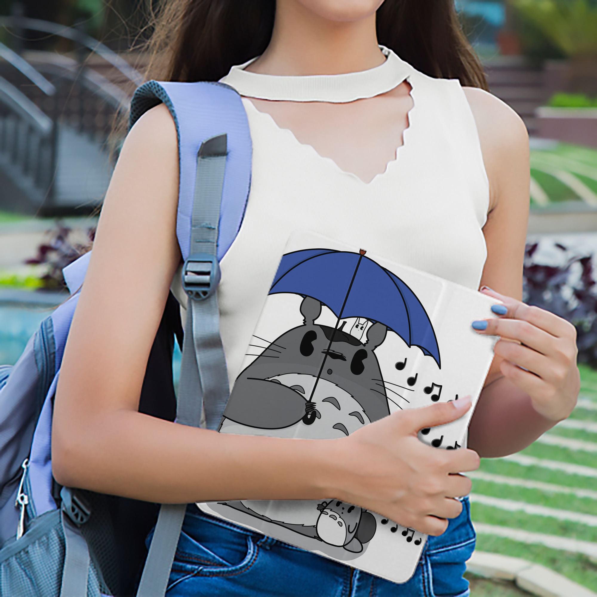 となりのトトロ 草壁メイ 草壁サツキ My Neighbor Totoro Satsuki Kusakabe Mei Kusakabe IPad ケース ペン収納付き 三つ折りスタンド PUレザー×シリコン 対応機種9.5/10.5/10.9インチ