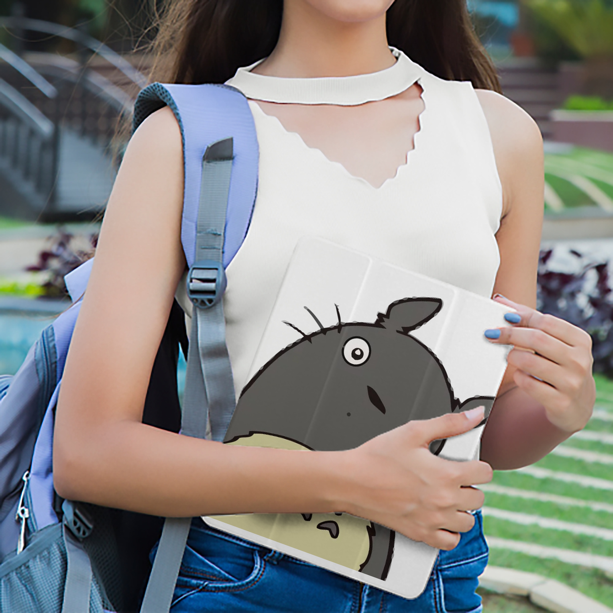 となりのトトロ 草壁メイ 草壁サツキ My Neighbor Totoro Satsuki Kusakabe Mei Kusakabe IPad ケース ペン収納付き 三つ折りスタンド PUレザー×シリコン 対応機種9.5/10.5/10.9インチ