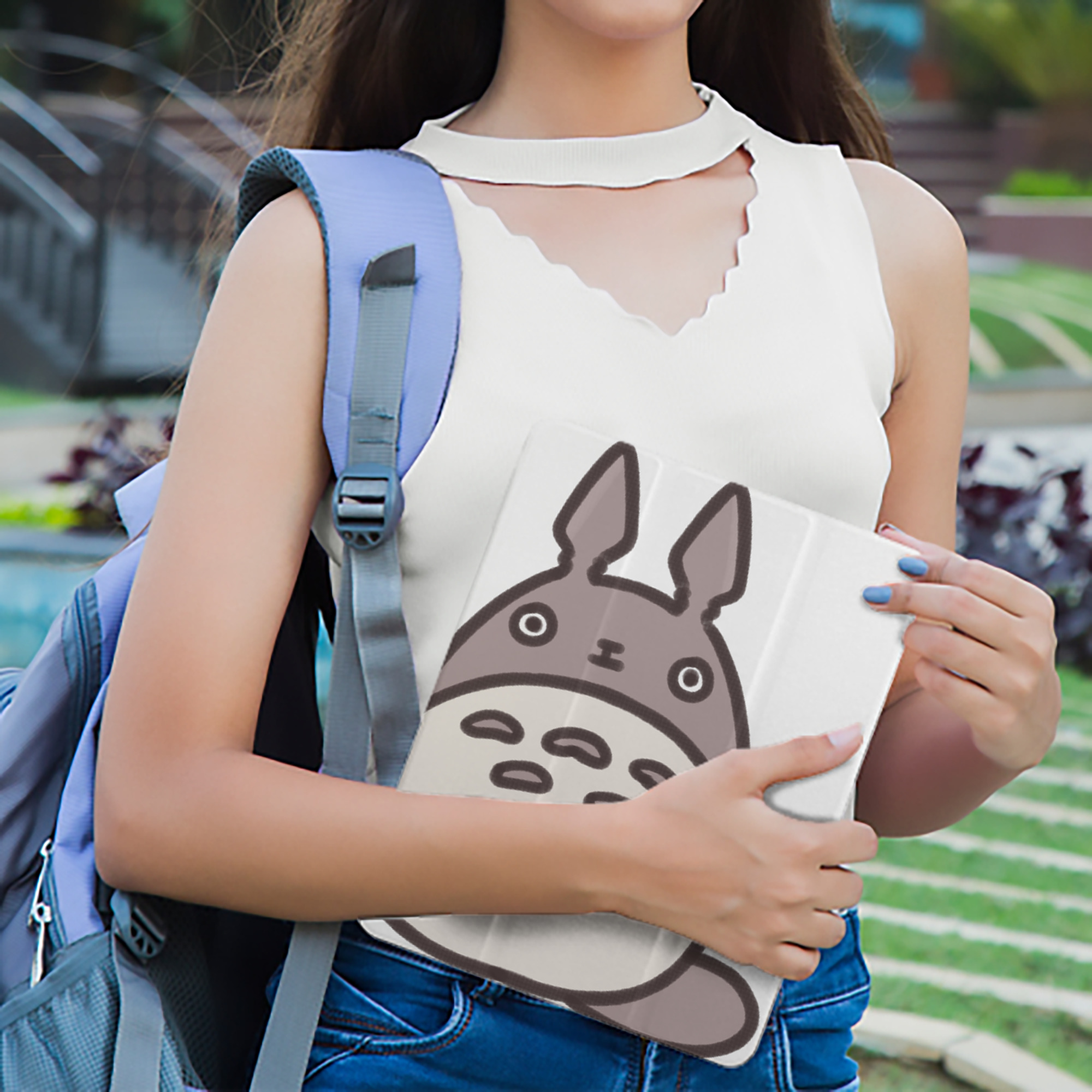 となりのトトロ 草壁メイ 草壁サツキ My Neighbor Totoro Satsuki Kusakabe Mei Kusakabe IPad ケース ペン収納付き 三つ折りスタンド PUレザー×シリコン 対応機種9.5/10.5/10.9インチ