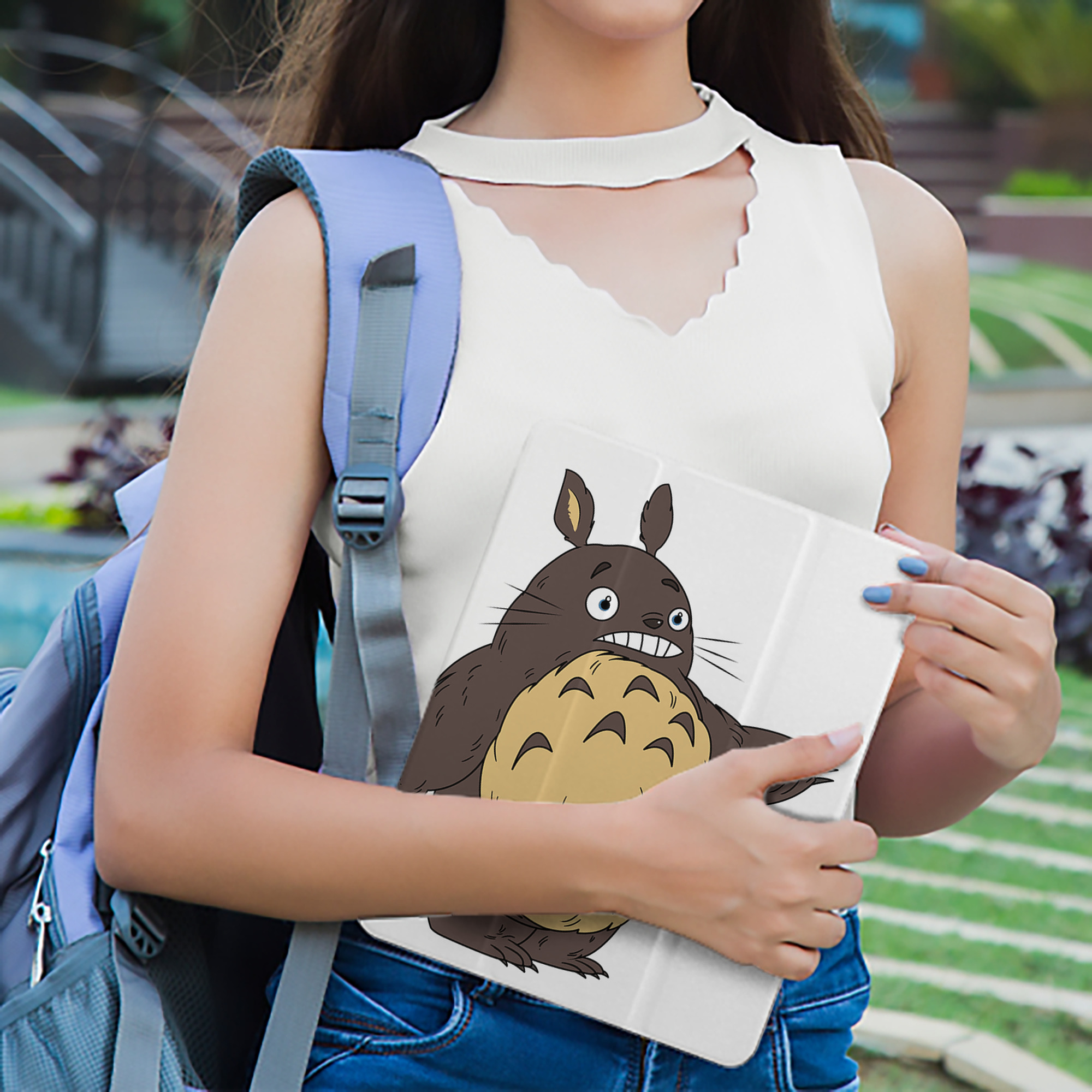 となりのトトロ 草壁メイ 草壁サツキ My Neighbor Totoro Satsuki Kusakabe Mei Kusakabe IPad ケース ペン収納付き 三つ折りスタンド PUレザー×シリコン 対応機種9.5/10.5/10.9インチ