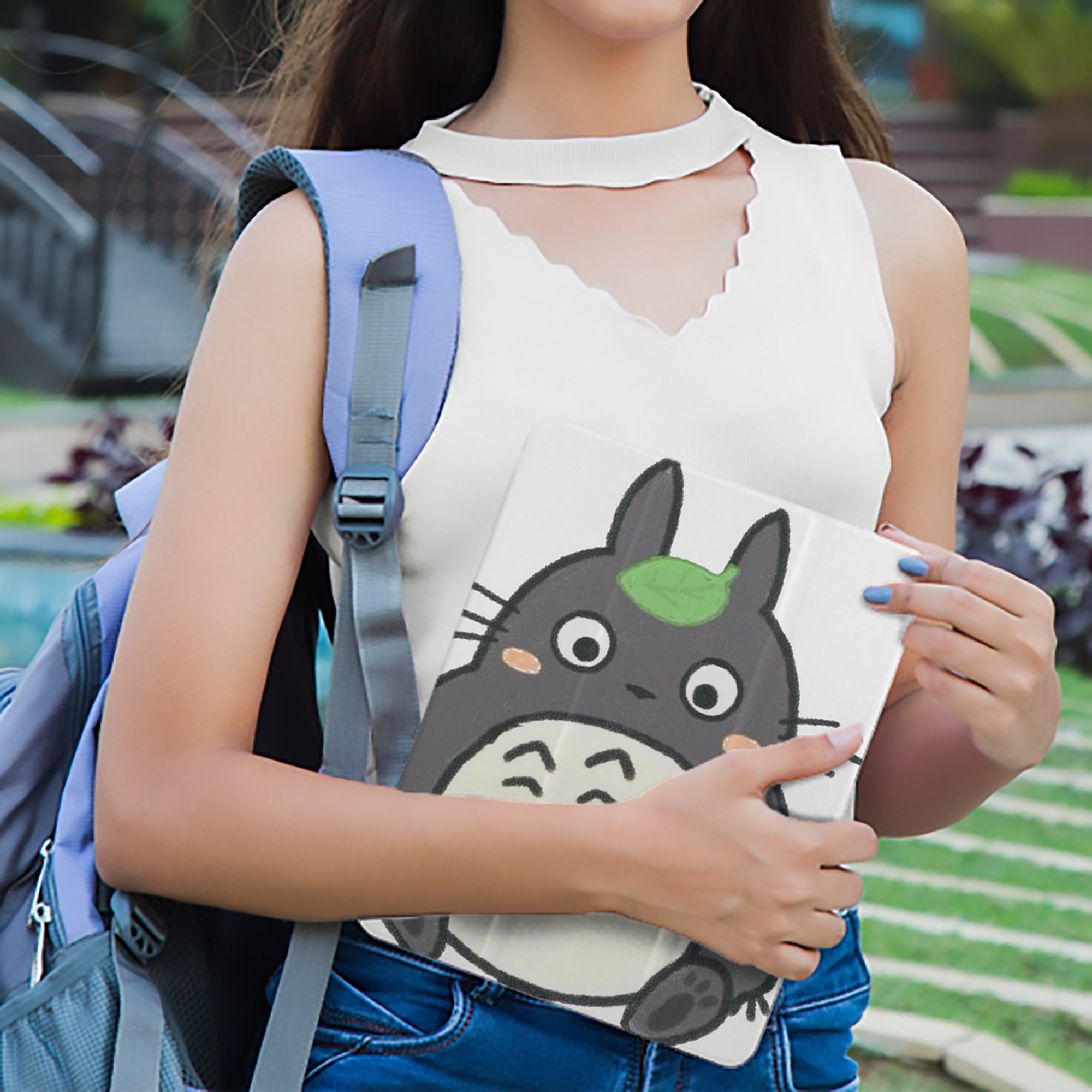 となりのトトロ 草壁メイ 草壁サツキ My Neighbor Totoro Satsuki Kusakabe Mei Kusakabe IPad ケース ペン収納付き 三つ折りスタンド PUレザー×シリコン 対応機種9.5/10.5/10.9インチ