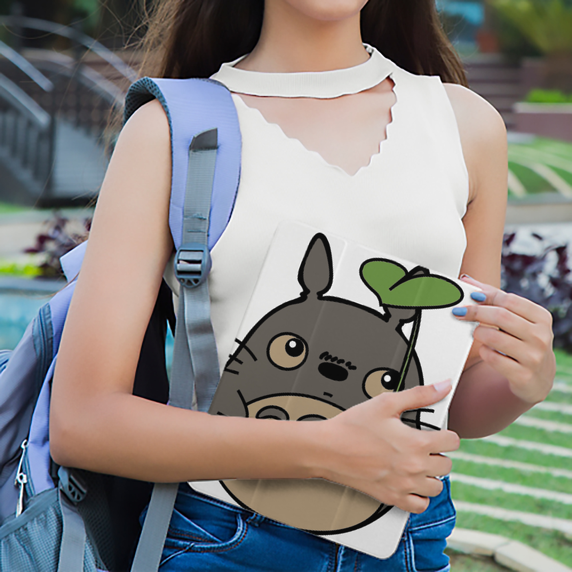 となりのトトロ 草壁メイ 草壁サツキ My Neighbor Totoro Satsuki Kusakabe Mei Kusakabe IPad ケース ペン収納付き 三つ折りスタンド PUレザー×シリコン 対応機種9.5/10.5/10.9インチ