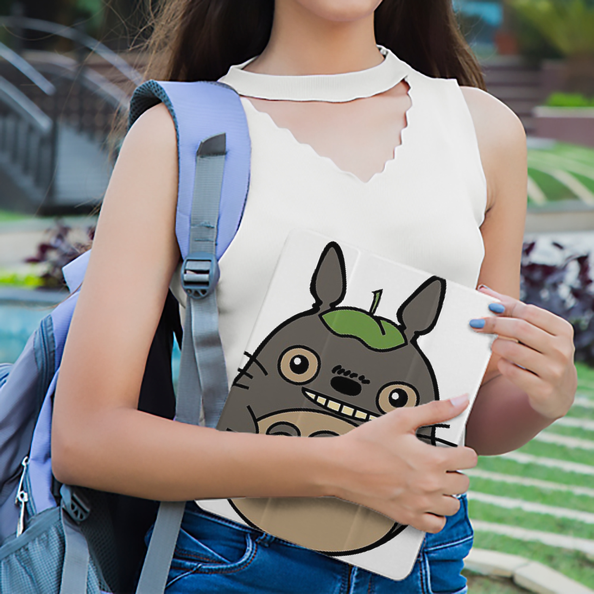 となりのトトロ 草壁メイ 草壁サツキ My Neighbor Totoro Satsuki Kusakabe Mei Kusakabe IPad ケース ペン収納付き 三つ折りスタンド PUレザー×シリコン 対応機種9.5/10.5/10.9インチ
