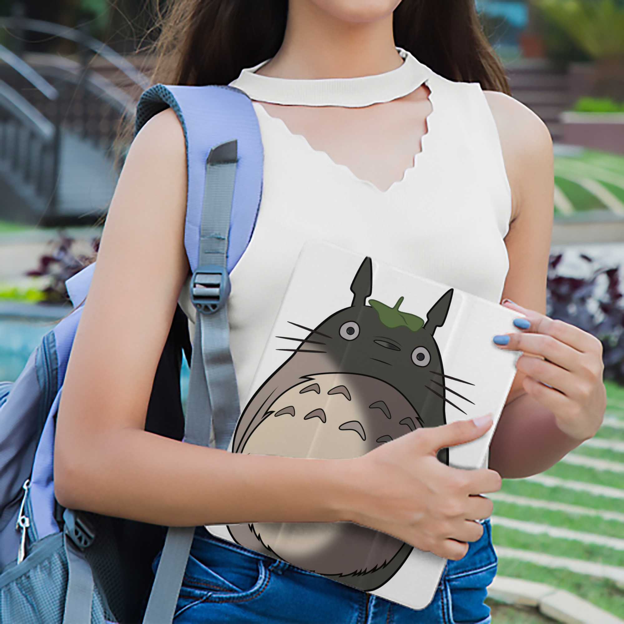 となりのトトロ 草壁メイ 草壁サツキ My Neighbor Totoro Satsuki Kusakabe Mei Kusakabe IPad ケース ペン収納付き 三つ折りスタンド PUレザー×シリコン 対応機種9.5/10.5/10.9インチ