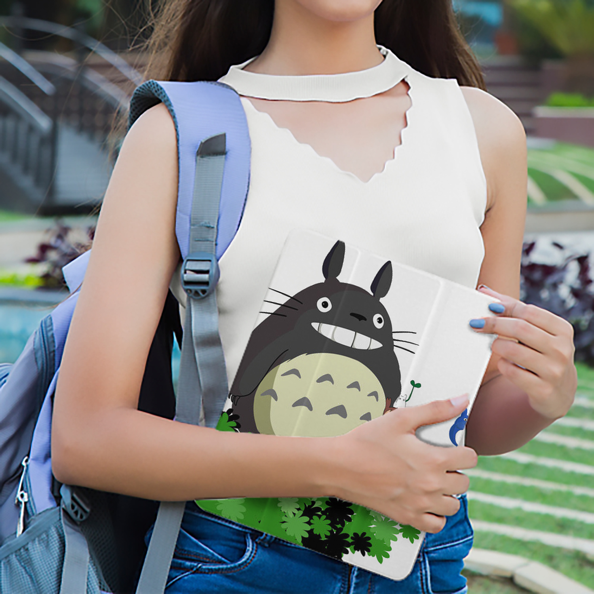 となりのトトロ 草壁メイ 草壁サツキ My Neighbor Totoro Satsuki Kusakabe Mei Kusakabe IPad ケース ペン収納付き 三つ折りスタンド PUレザー×シリコン 対応機種9.5/10.5/10.9インチ