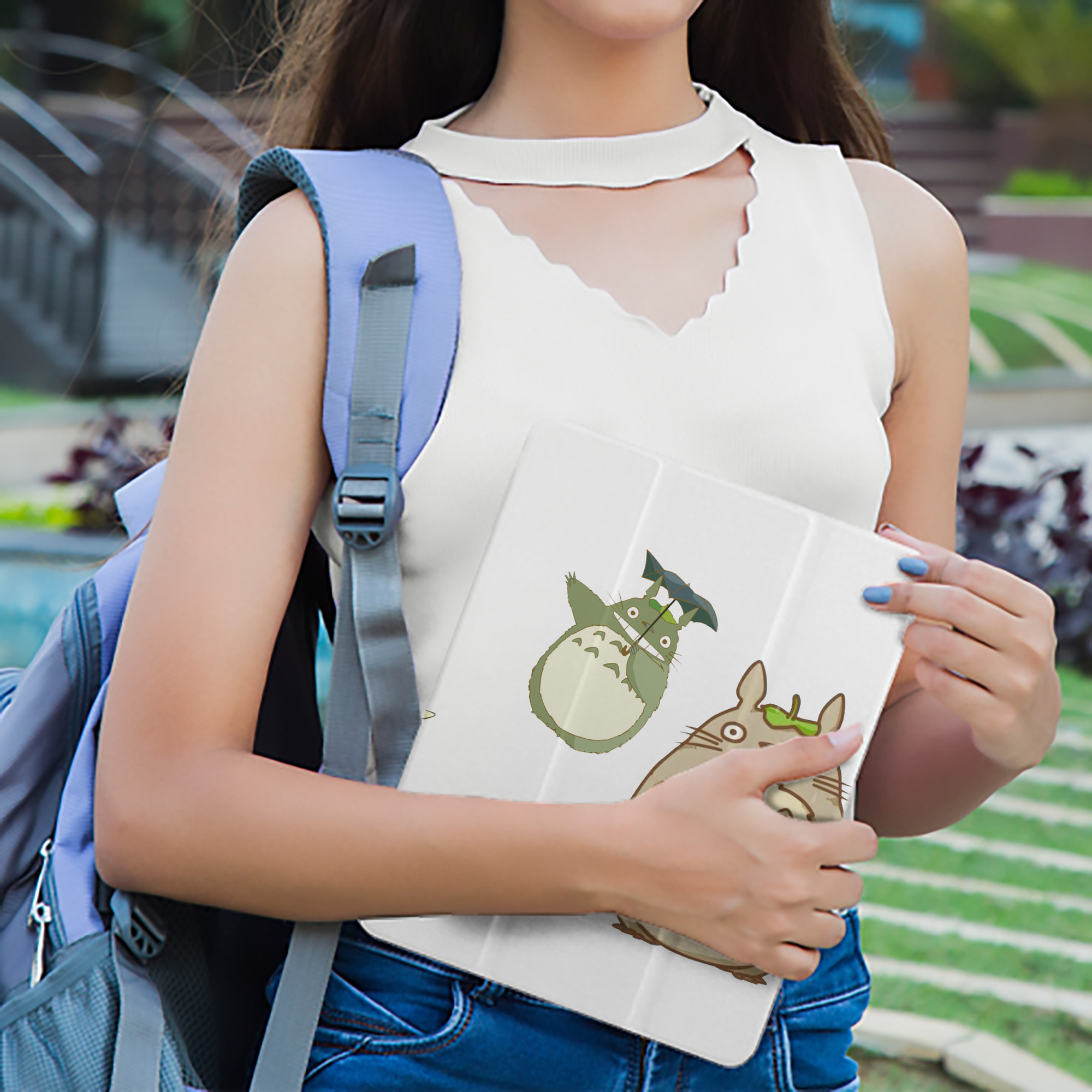 となりのトトロ 草壁メイ 草壁サツキ My Neighbor Totoro Satsuki Kusakabe Mei Kusakabe IPad ケース ペン収納付き 三つ折りスタンド PUレザー×シリコン 対応機種9.5/10.5/10.9インチ