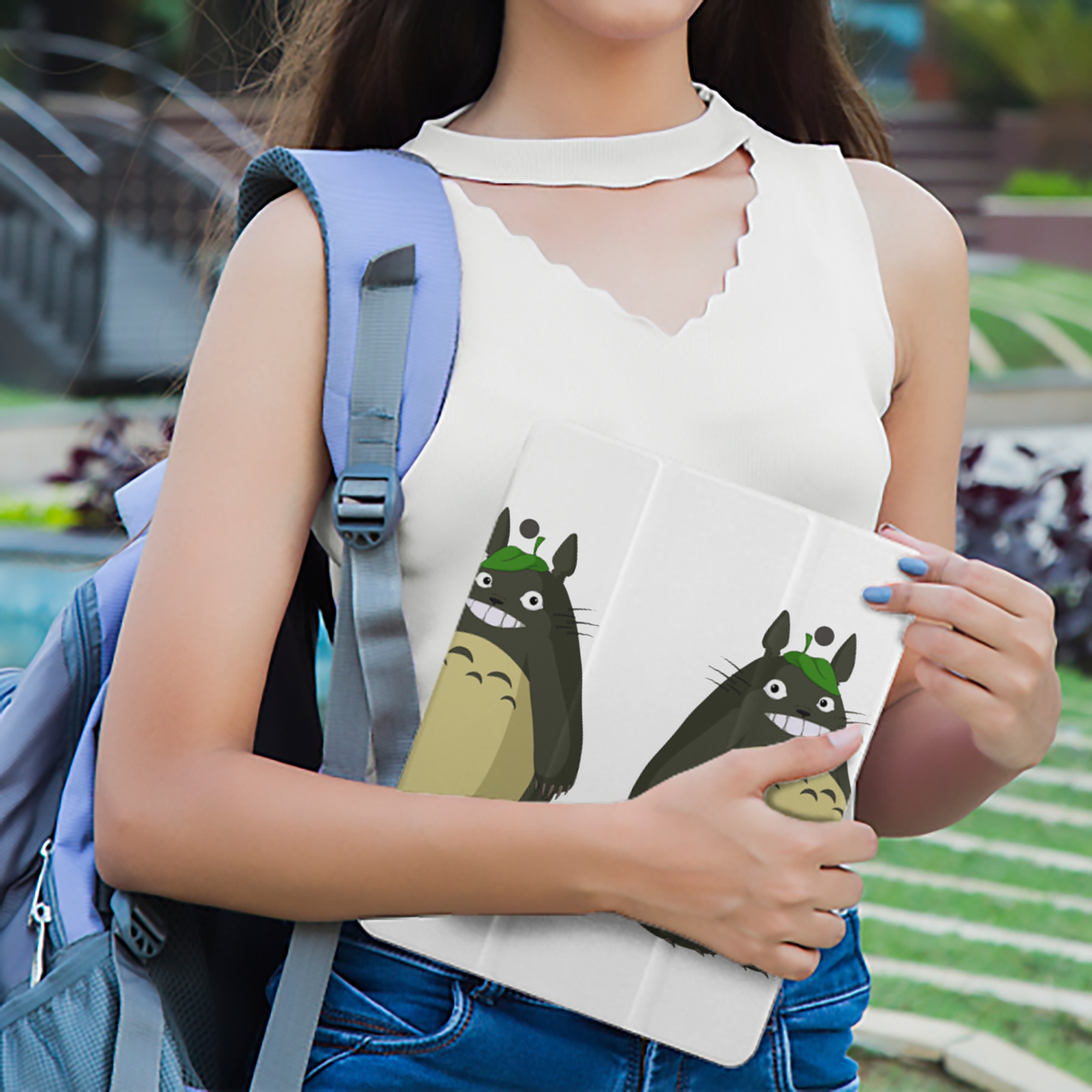 となりのトトロ 草壁メイ 草壁サツキ My Neighbor Totoro Satsuki Kusakabe Mei Kusakabe IPad ケース ペン収納付き 三つ折りスタンド PUレザー×シリコン 対応機種9.5/10.5/10.9インチ
