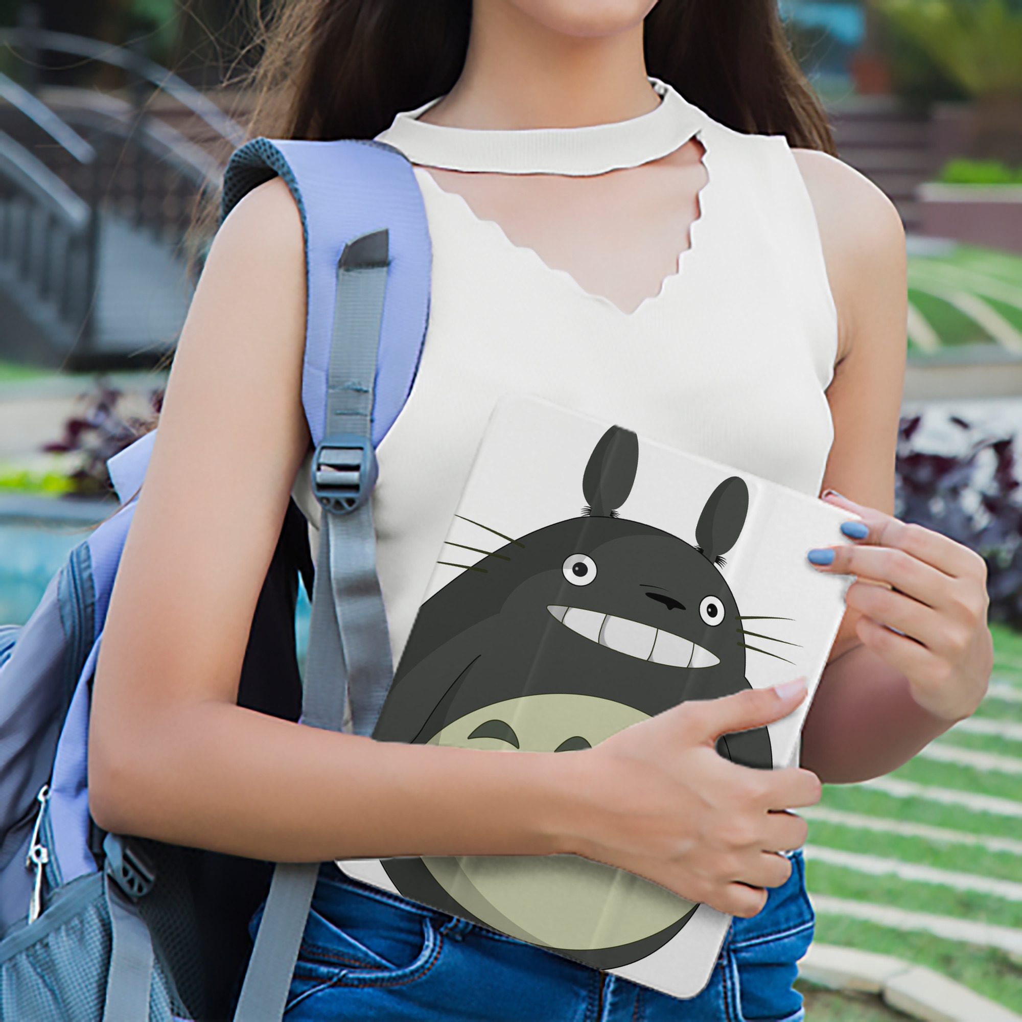 となりのトトロ 草壁メイ 草壁サツキ My Neighbor Totoro Satsuki Kusakabe Mei Kusakabe IPad ケース ペン収納付き 三つ折りスタンド PUレザー×シリコン 対応機種9.5/10.5/10.9インチ