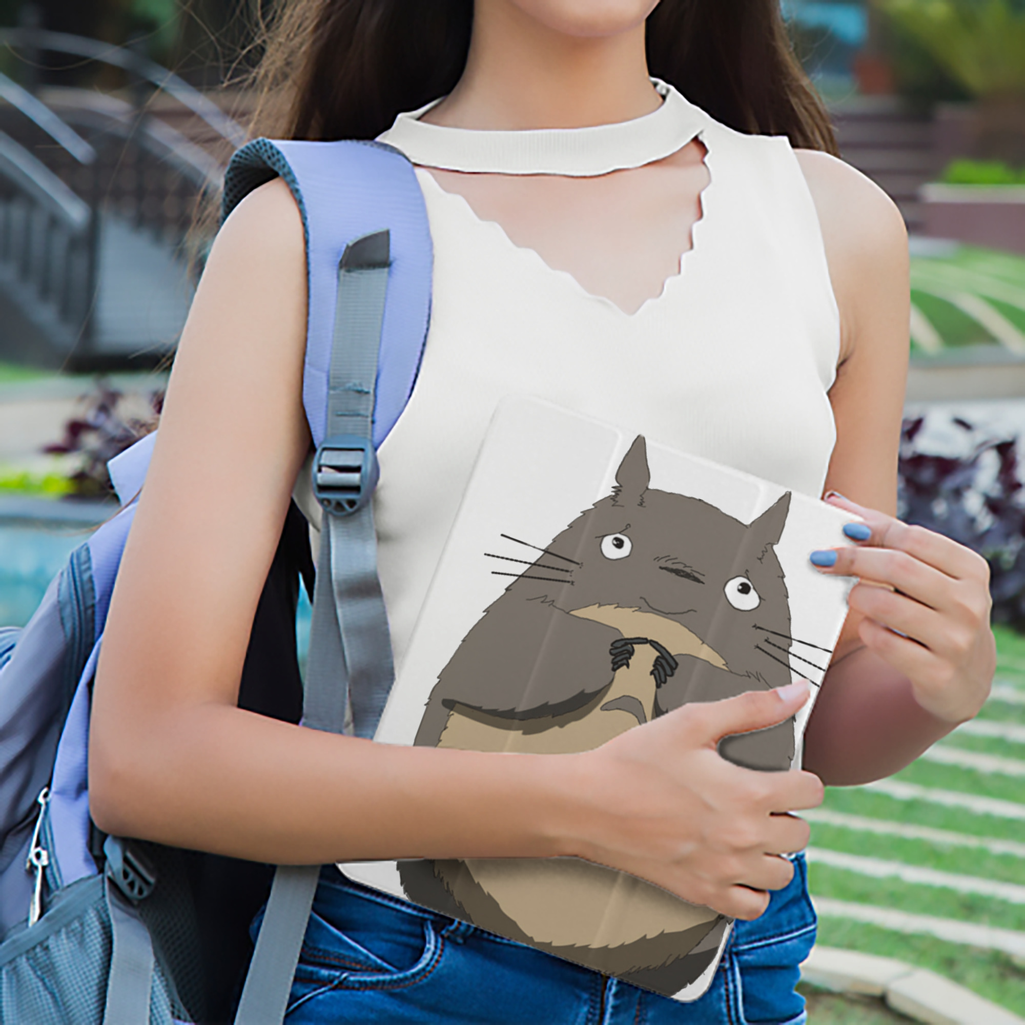 となりのトトロ 草壁メイ 草壁サツキ My Neighbor Totoro Satsuki Kusakabe Mei Kusakabe IPad ケース ペン収納付き 三つ折りスタンド PUレザー×シリコン 対応機種9.5/10.5/10.9インチ