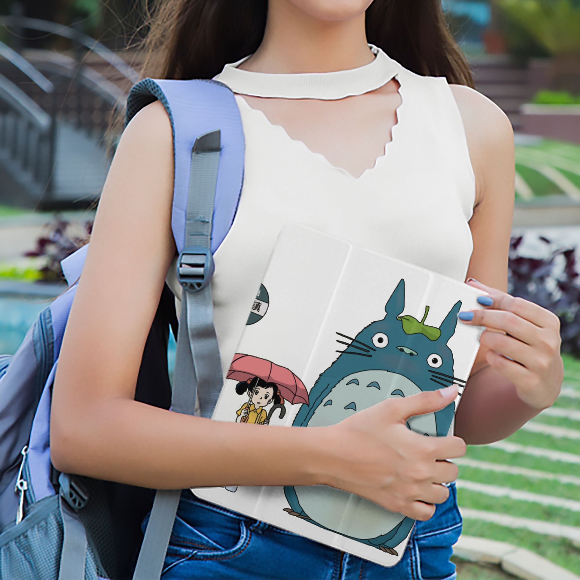 となりのトトロ 草壁メイ 草壁サツキ My Neighbor Totoro Satsuki Kusakabe Mei Kusakabe IPad ケース ペン収納付き 三つ折りスタンド PUレザー×シリコン 対応機種9.5/10.5/10.9インチ