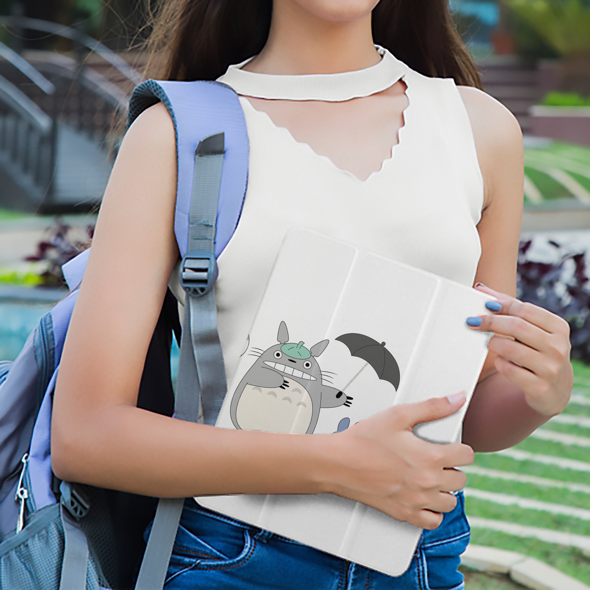 となりのトトロ 草壁メイ 草壁サツキ My Neighbor Totoro Satsuki Kusakabe Mei Kusakabe IPad ケース ペン収納付き 三つ折りスタンド PUレザー×シリコン 対応機種9.5/10.5/10.9インチ