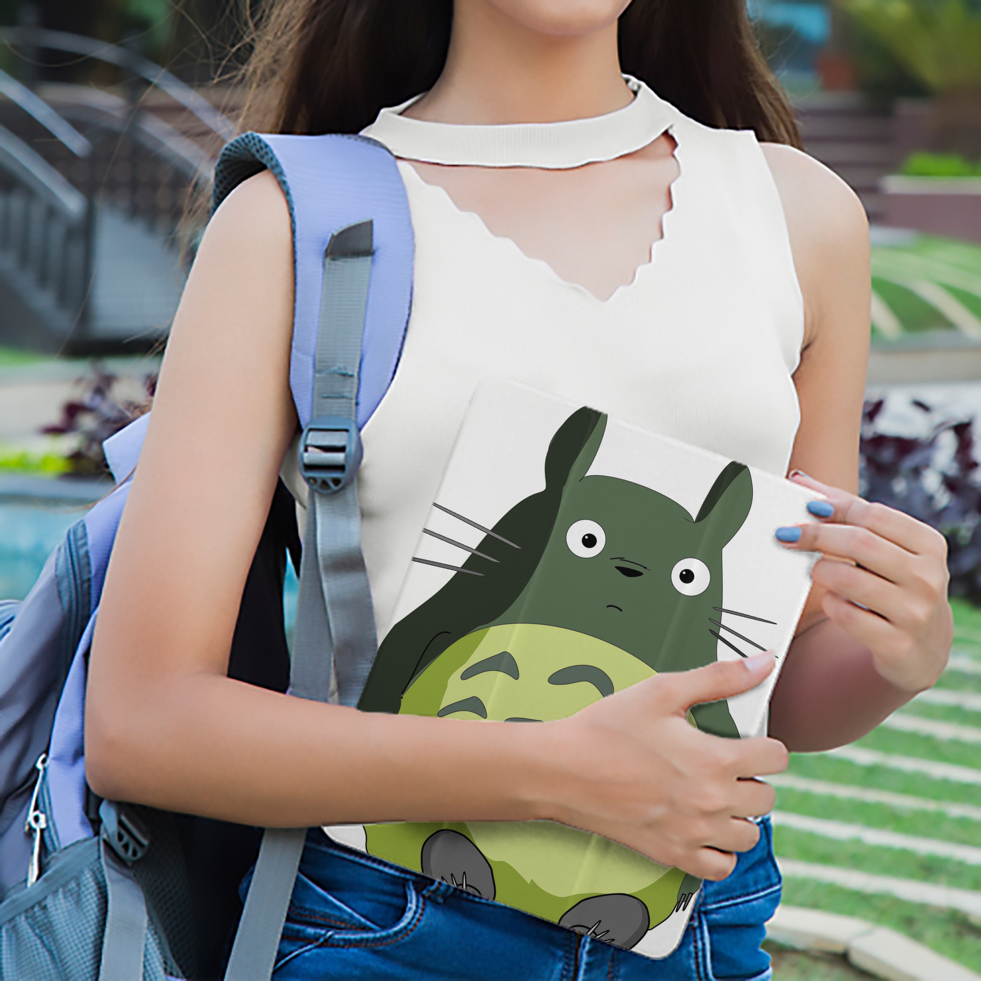 となりのトトロ 草壁メイ 草壁サツキ My Neighbor Totoro Satsuki Kusakabe Mei Kusakabe IPad ケース ペン収納付き 三つ折りスタンド PUレザー×シリコン 対応機種9.5/10.5/10.9インチ