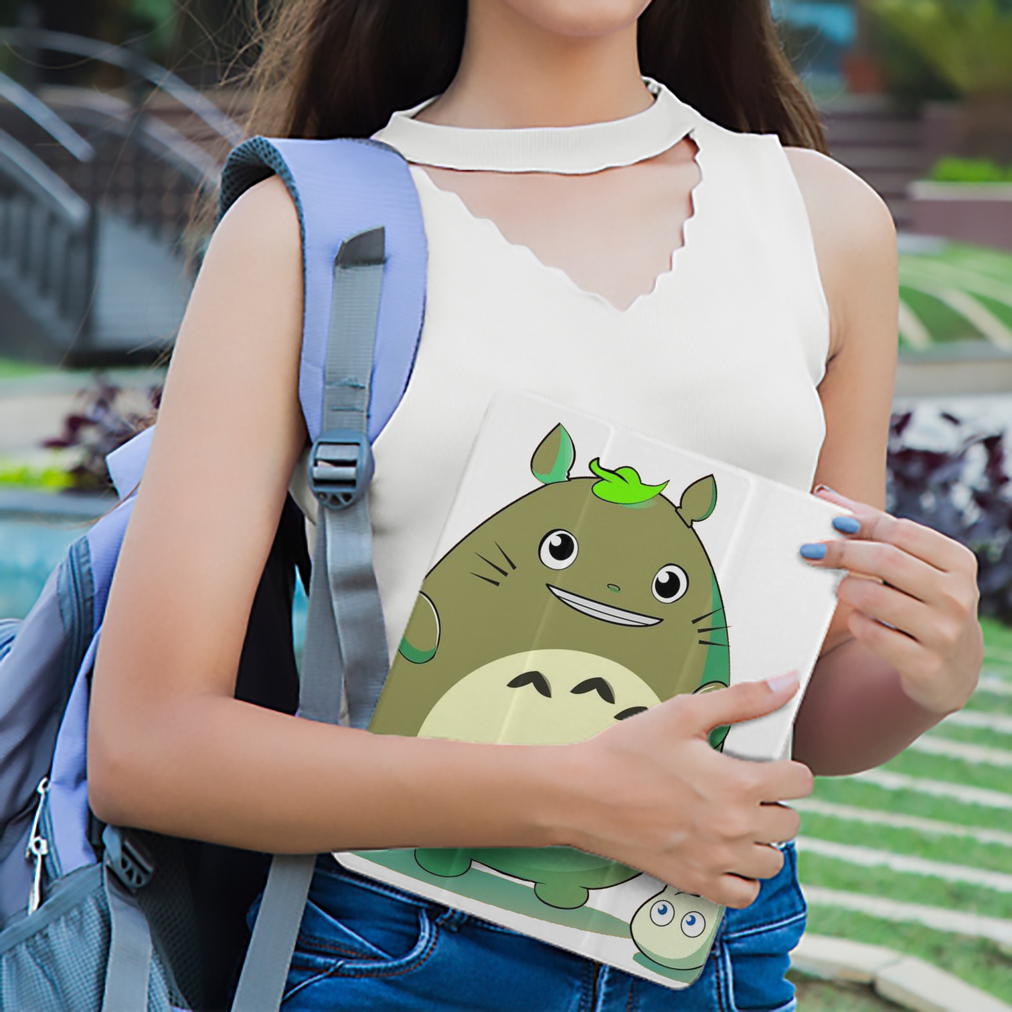 となりのトトロ 草壁メイ 草壁サツキ My Neighbor Totoro Satsuki Kusakabe Mei Kusakabe IPad ケース ペン収納付き 三つ折りスタンド PUレザー×シリコン 対応機種9.5/10.5/10.9インチ