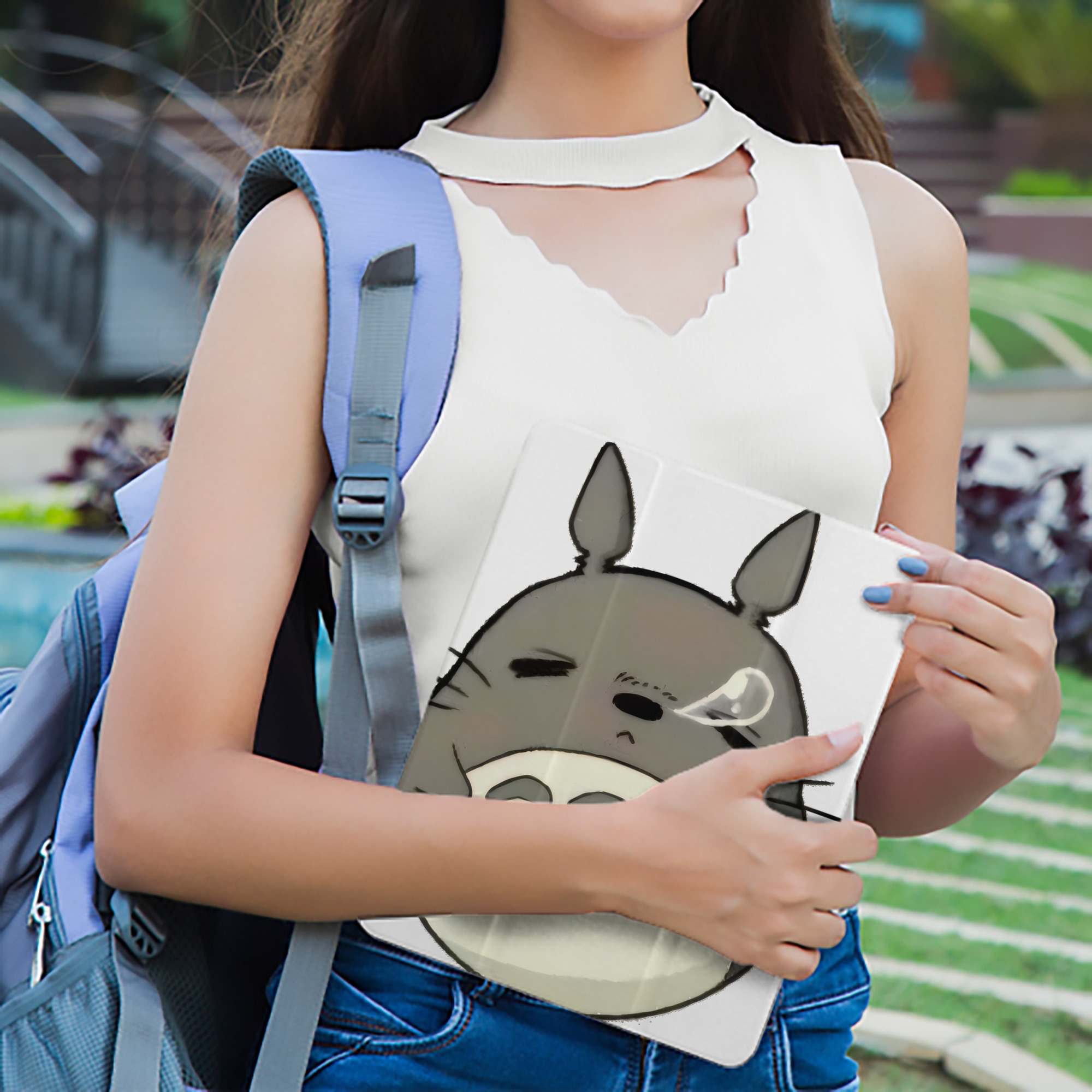 となりのトトロ 草壁メイ 草壁サツキ My Neighbor Totoro Satsuki Kusakabe Mei Kusakabe IPad ケース ペン収納付き 三つ折りスタンド PUレザー×シリコン 対応機種9.5/10.5/10.9インチ