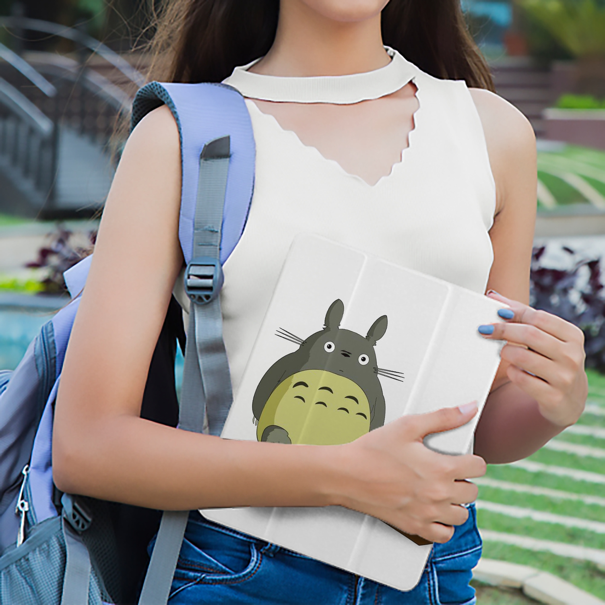 となりのトトロ 草壁メイ 草壁サツキ My Neighbor Totoro Satsuki Kusakabe Mei Kusakabe IPad ケース ペン収納付き 三つ折りスタンド PUレザー×シリコン 対応機種9.5/10.5/10.9インチ