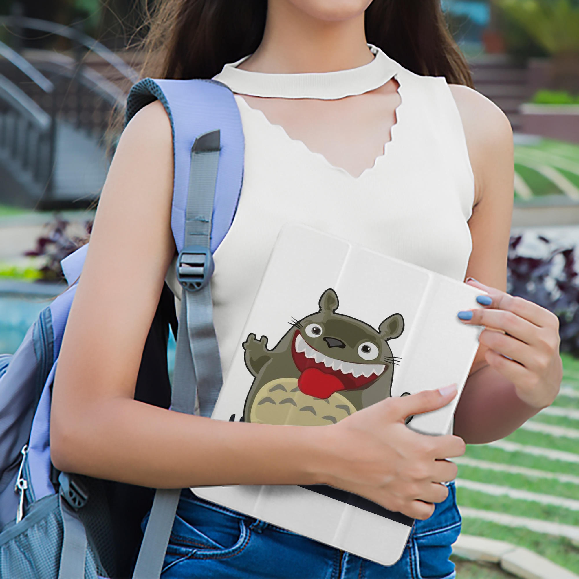 となりのトトロ 草壁メイ 草壁サツキ My Neighbor Totoro Satsuki Kusakabe Mei Kusakabe IPad ケース ペン収納付き 三つ折りスタンド PUレザー×シリコン 対応機種9.5/10.5/10.9インチ