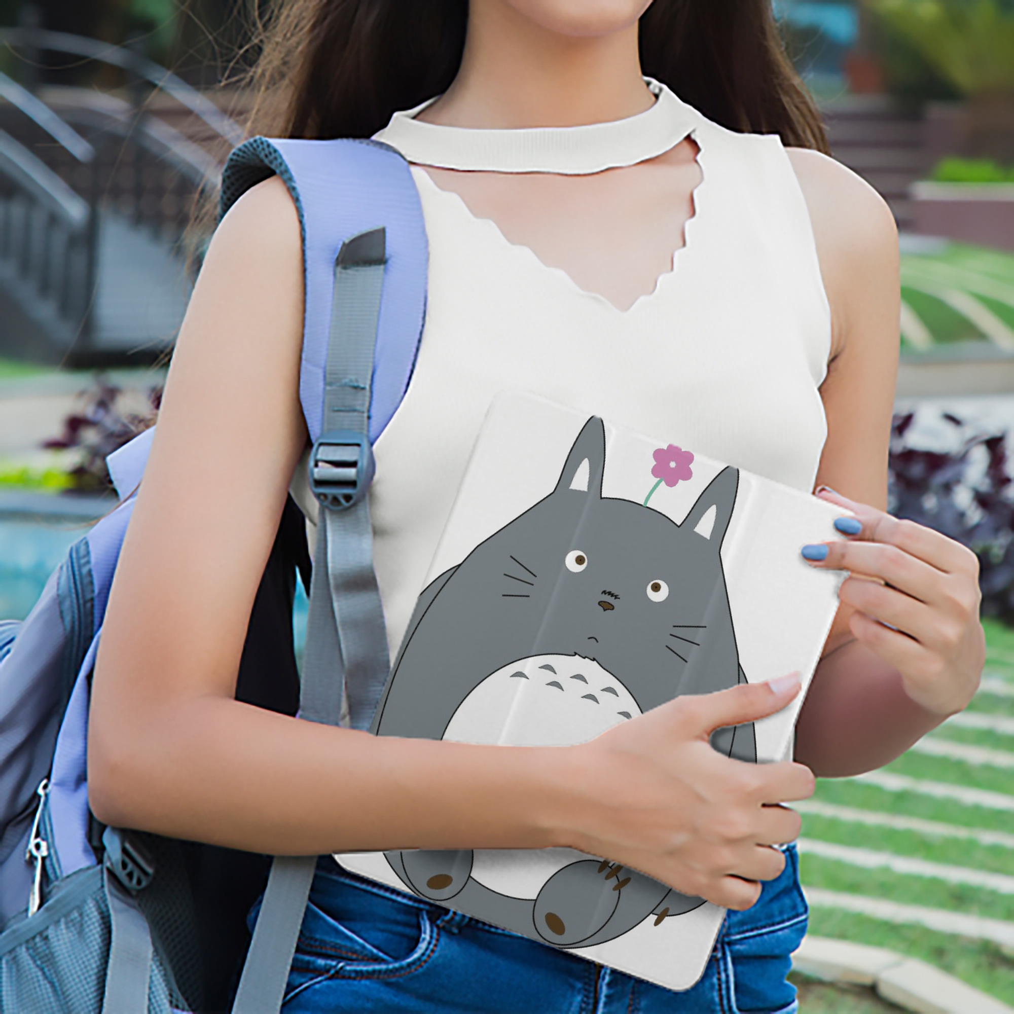 となりのトトロ 草壁メイ 草壁サツキ My Neighbor Totoro Satsuki Kusakabe Mei Kusakabe IPad ケース ペン収納付き 三つ折りスタンド PUレザー×シリコン 対応機種9.5/10.5/10.9インチ