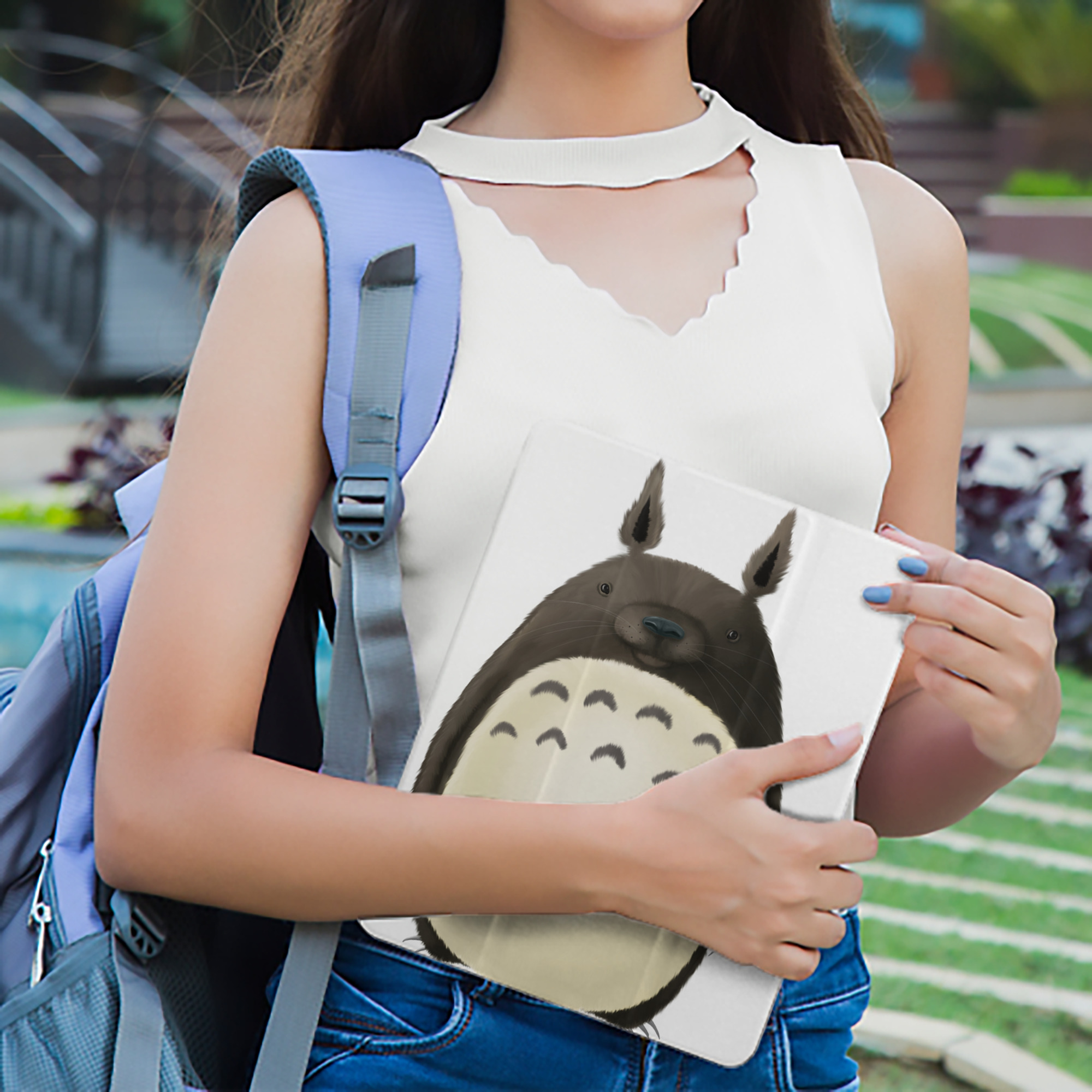 となりのトトロ 草壁メイ 草壁サツキ My Neighbor Totoro Satsuki Kusakabe Mei Kusakabe IPad ケース ペン収納付き 三つ折りスタンド PUレザー×シリコン 対応機種9.5/10.5/10.9インチ