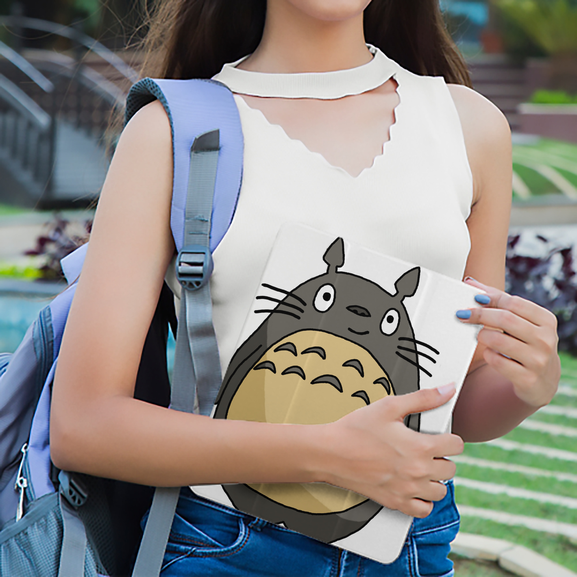 となりのトトロ 草壁メイ 草壁サツキ My Neighbor Totoro Satsuki Kusakabe Mei Kusakabe IPad ケース ペン収納付き 三つ折りスタンド PUレザー×シリコン 対応機種9.5/10.5/10.9インチ