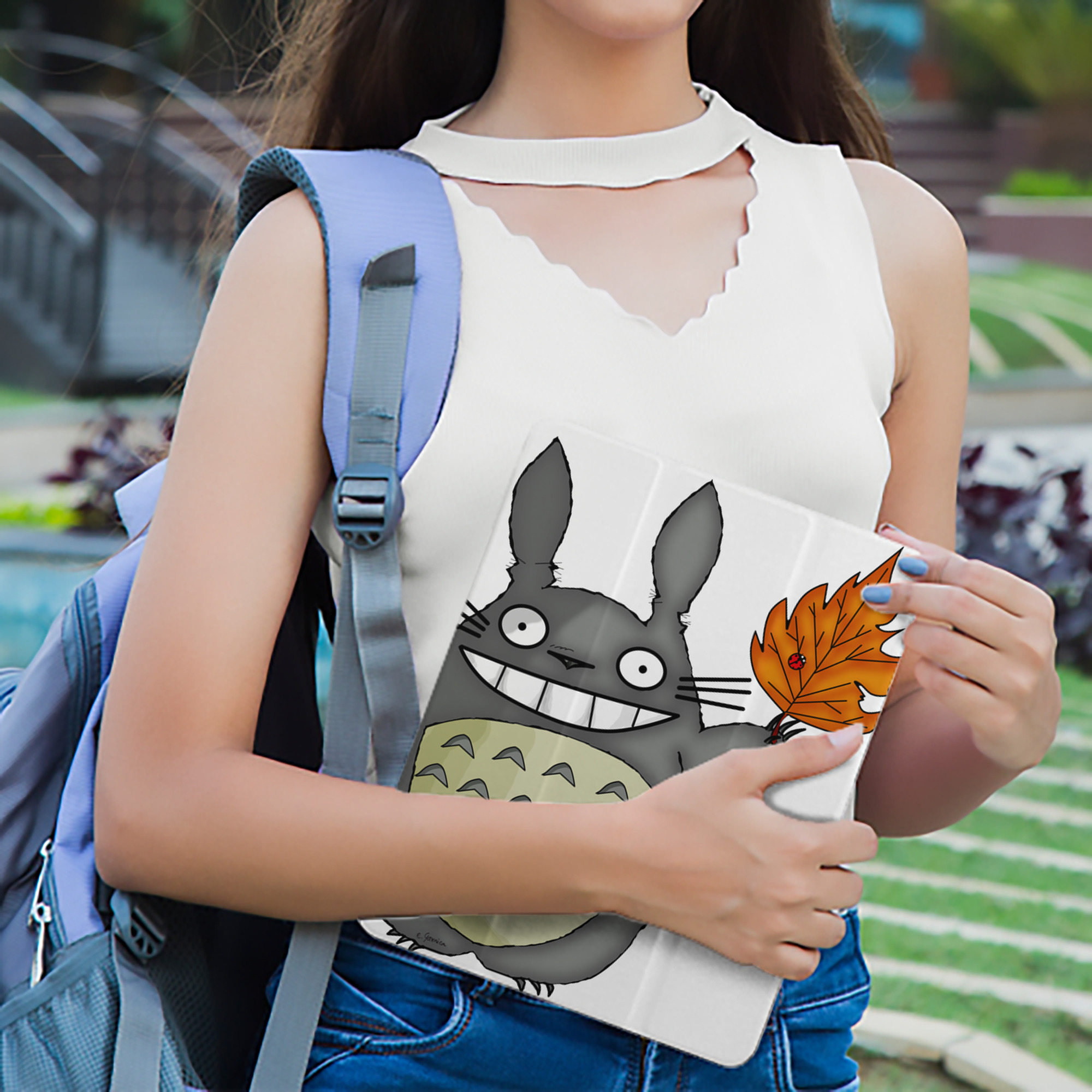 となりのトトロ 草壁メイ 草壁サツキ My Neighbor Totoro Satsuki Kusakabe Mei Kusakabe IPad ケース ペン収納付き 三つ折りスタンド PUレザー×シリコン 対応機種9.5/10.5/10.9インチ