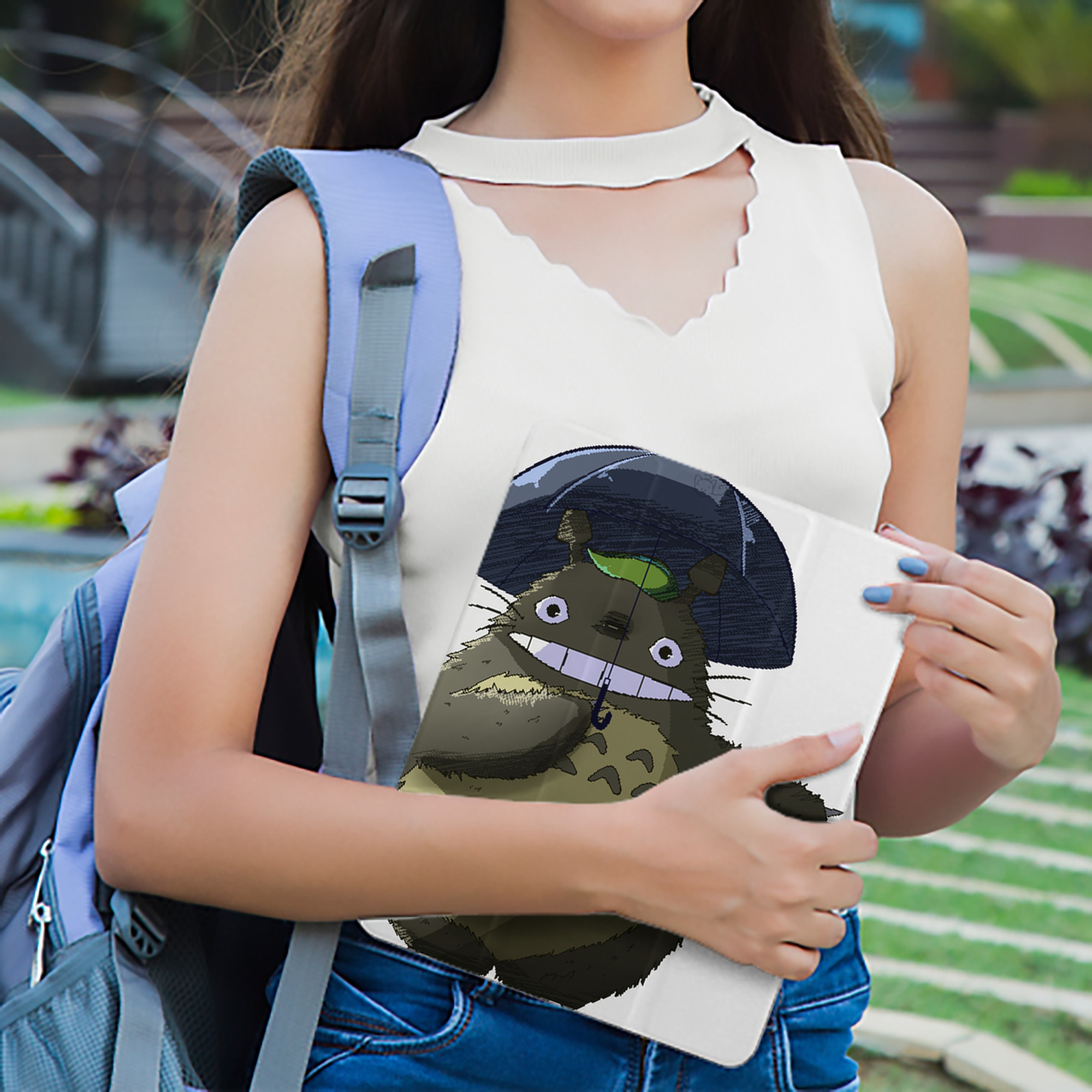 となりのトトロ 草壁メイ 草壁サツキ My Neighbor Totoro Satsuki Kusakabe Mei Kusakabe IPad ケース ペン収納付き 三つ折りスタンド PUレザー×シリコン 対応機種9.5/10.5/10.9インチ