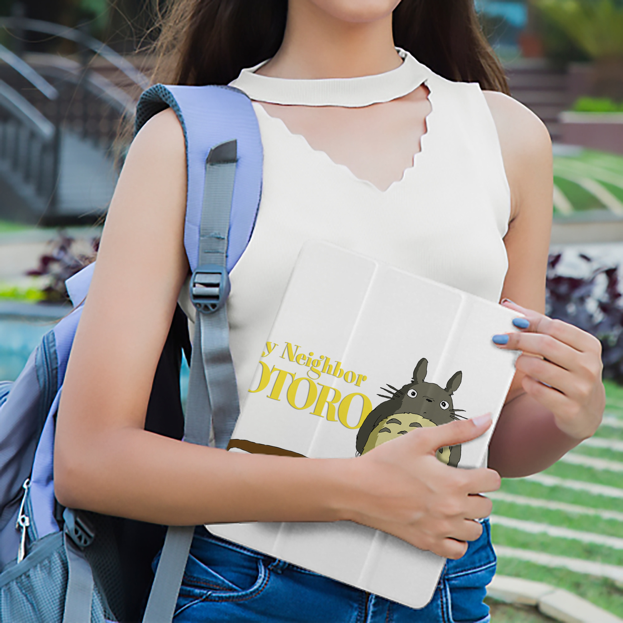 となりのトトロ 草壁メイ 草壁サツキ My Neighbor Totoro Satsuki Kusakabe Mei Kusakabe IPad ケース ペン収納付き 三つ折りスタンド PUレザー×シリコン 対応機種9.5/10.5/10.9インチ