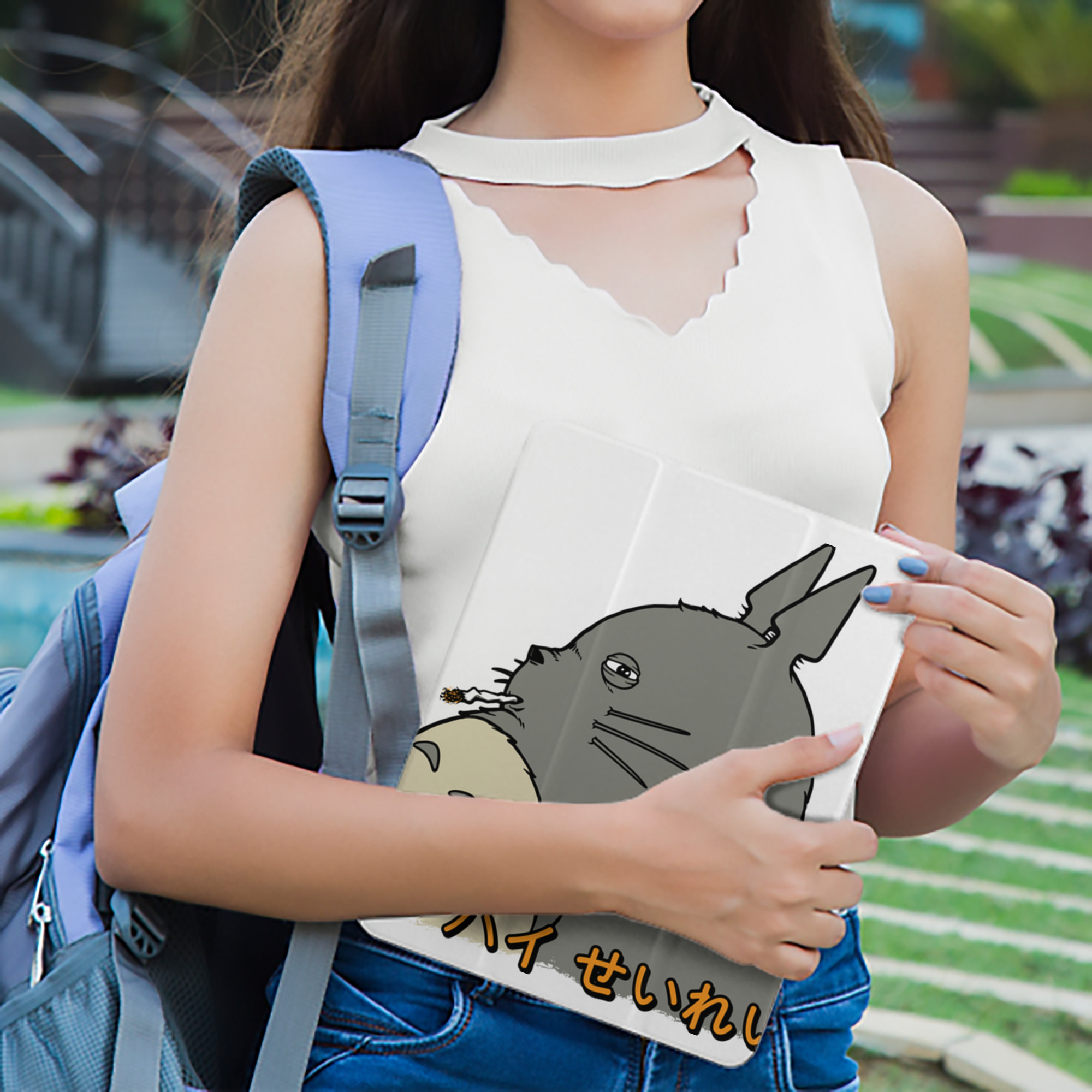 となりのトトロ 草壁メイ 草壁サツキ My Neighbor Totoro Satsuki Kusakabe Mei Kusakabe IPad ケース ペン収納付き 三つ折りスタンド PUレザー×シリコン 対応機種9.5/10.5/10.9インチ