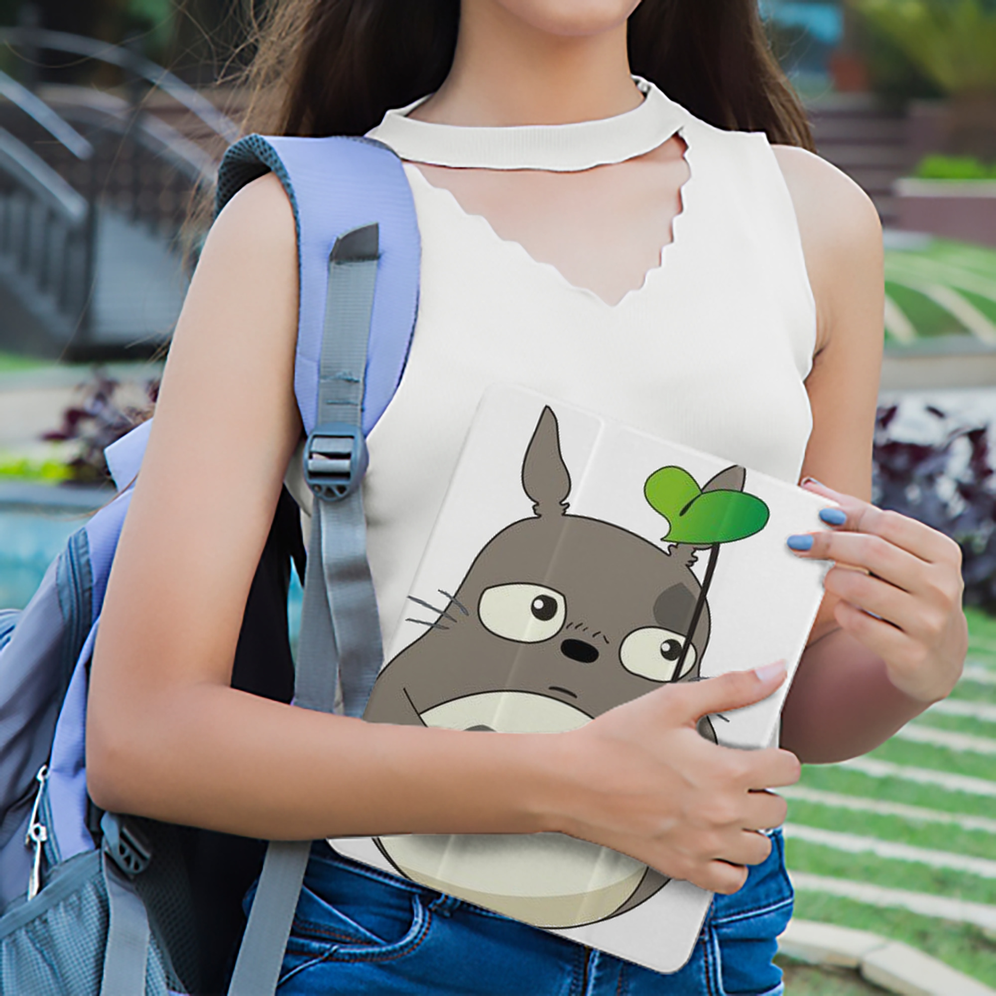 となりのトトロ 草壁メイ 草壁サツキ My Neighbor Totoro Satsuki Kusakabe Mei Kusakabe IPad ケース ペン収納付き 三つ折りスタンド PUレザー×シリコン 対応機種9.5/10.5/10.9インチ