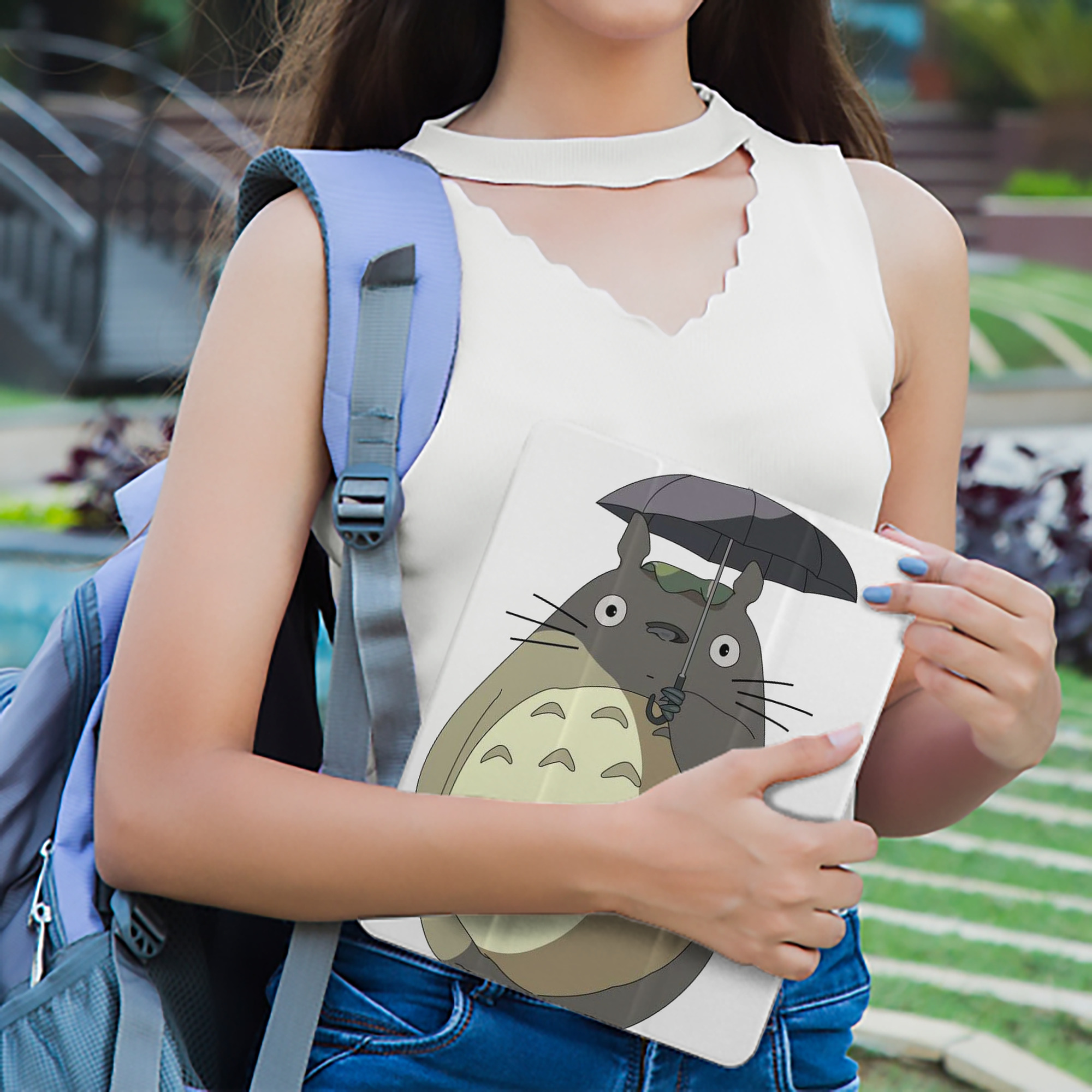 となりのトトロ 草壁メイ 草壁サツキ My Neighbor Totoro Satsuki Kusakabe Mei Kusakabe IPad ケース ペン収納付き 三つ折りスタンド PUレザー×シリコン 対応機種9.5/10.5/10.9インチ