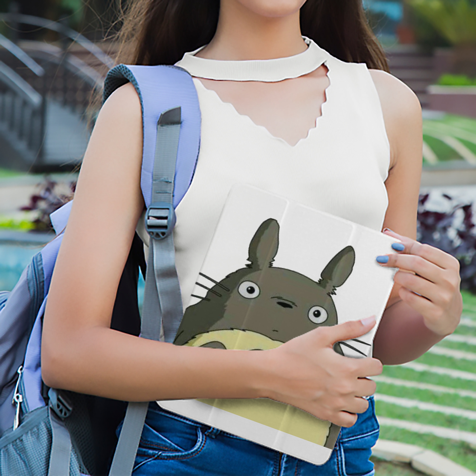 となりのトトロ 草壁メイ 草壁サツキ My Neighbor Totoro Satsuki Kusakabe Mei Kusakabe IPad ケース ペン収納付き 三つ折りスタンド PUレザー×シリコン 対応機種9.5/10.5/10.9インチ